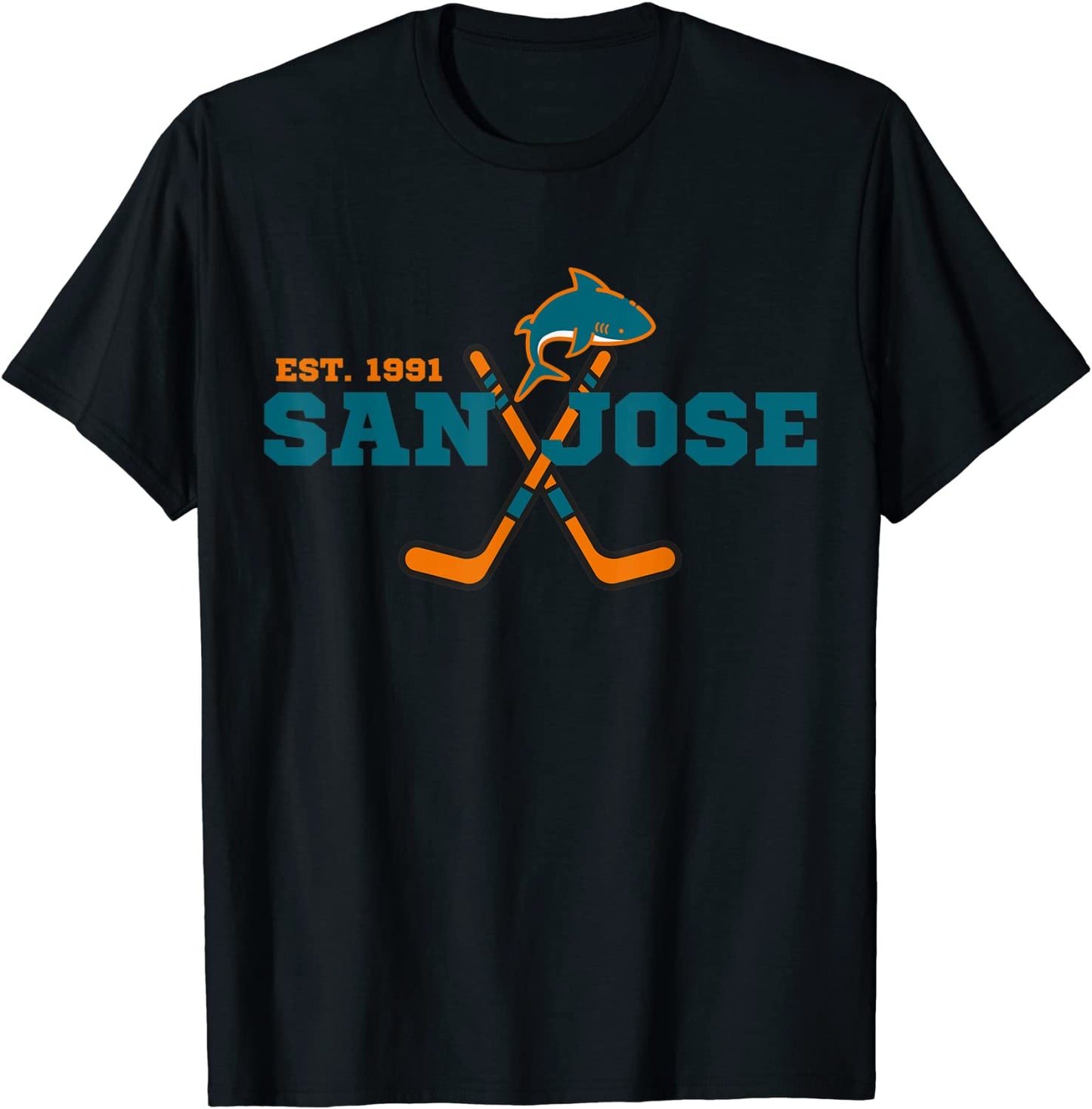 San Jose Est 1991 Sports Team Novelty Athletic Shark T-Shirt