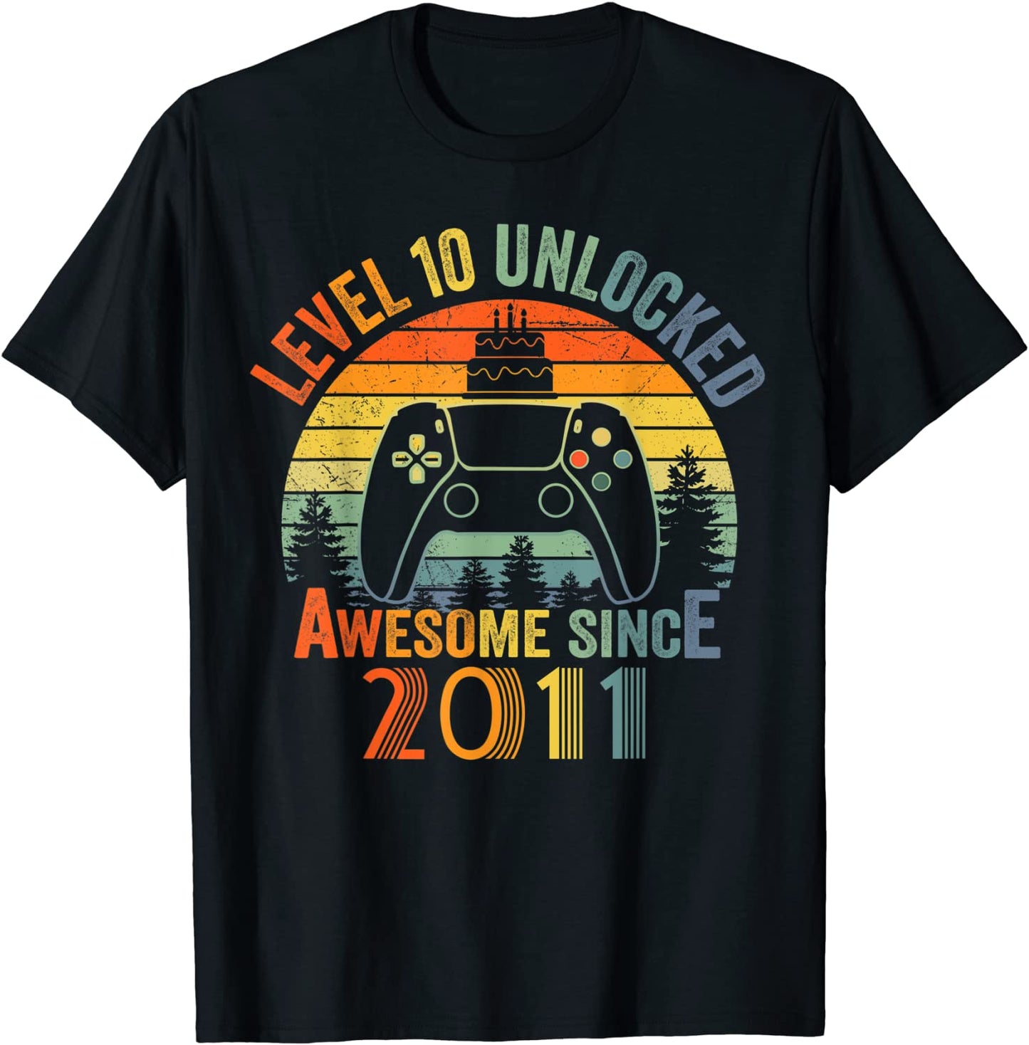 Level 10 Unlocked Video Gamer 10 Years Old 10 Birthday Gifts T-Shirt