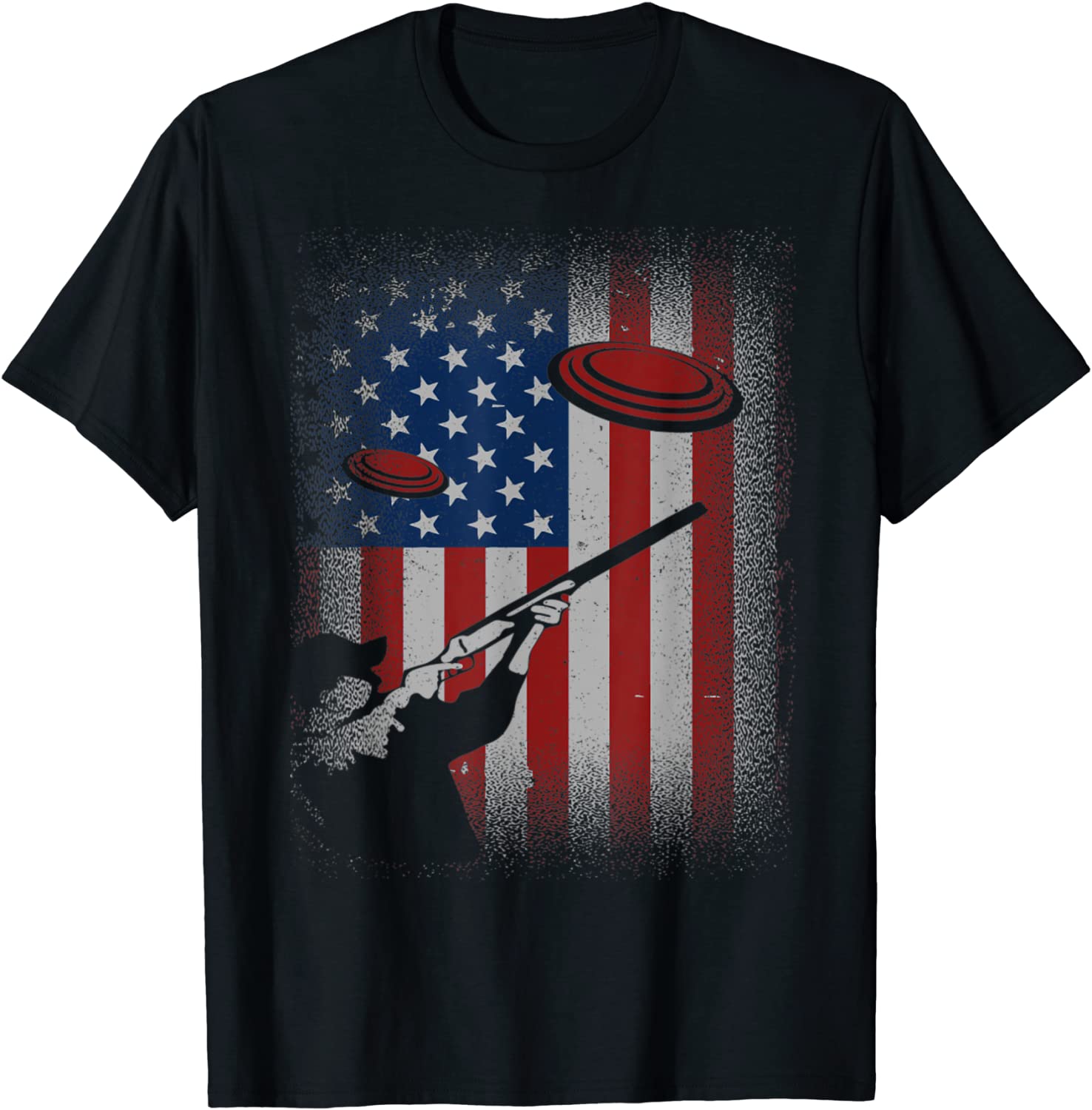 Retro Patriotic Skeet Trap Sporting Clays Shooting Sports T-Shirt