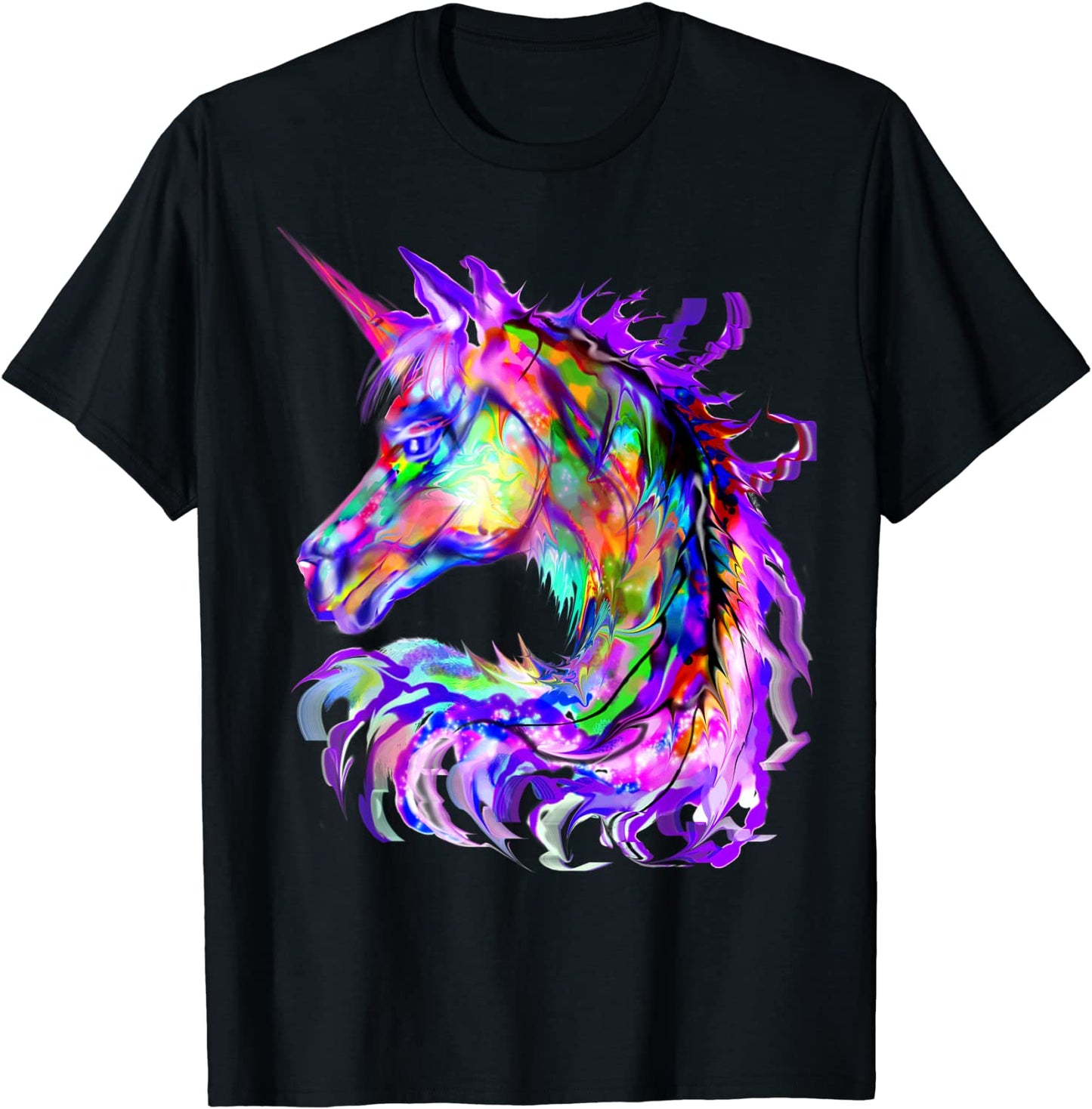 Purple Unicorn Gift Colorful Psychedelic Trippy Boho Hippie T-Shirt