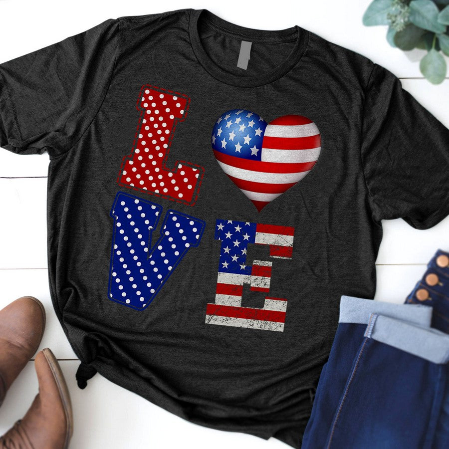 Love America Shirt 4Th Of July Shirt America Flag Shirt God Bless America Tee