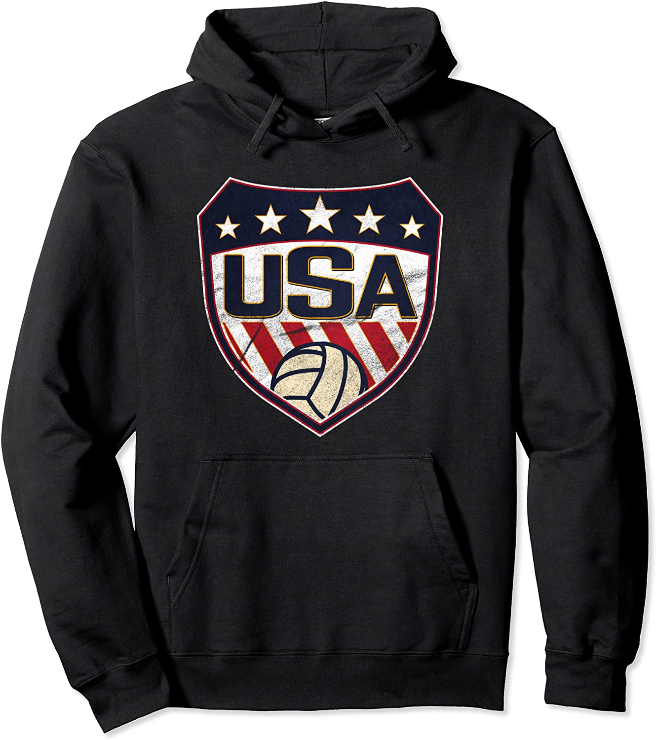 Vintage USA Shield for Volleyball Players and fans Pullover Hoodie