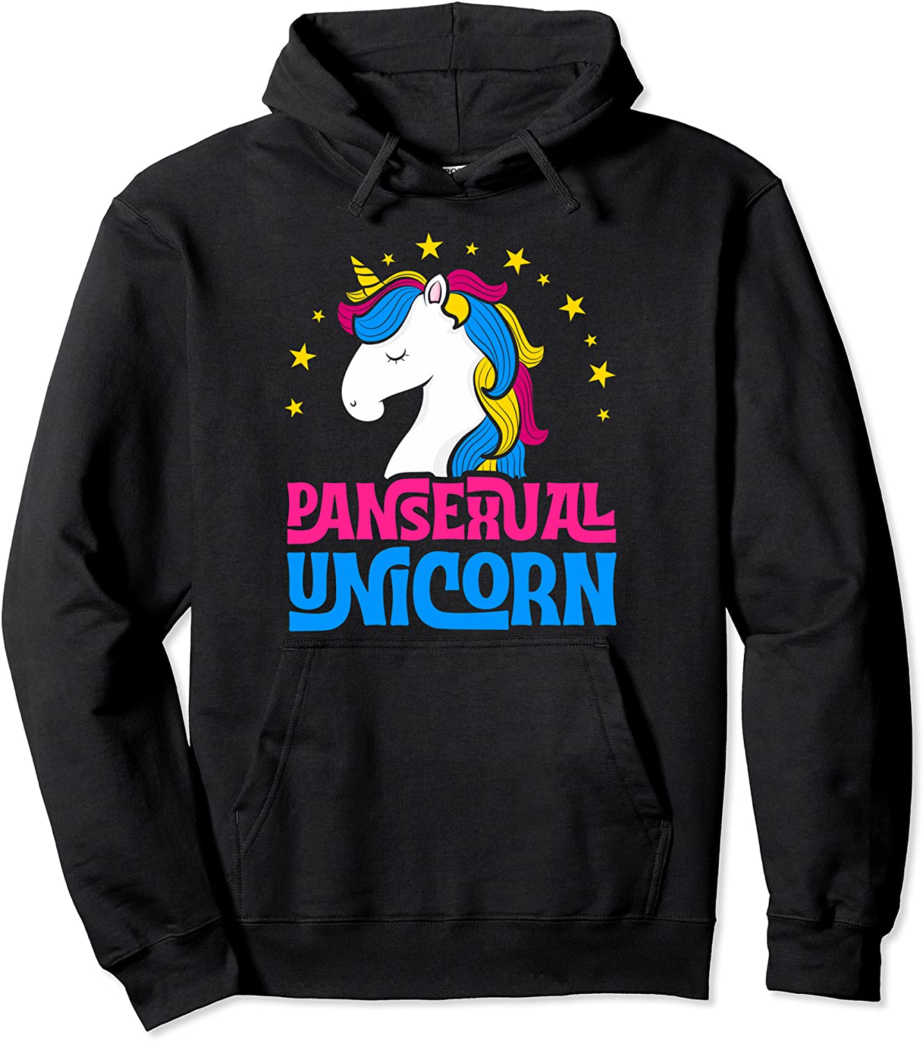 Pansexual Unicorn Girly Majestic LGBTQ Pan Pride Aesthetic Pullover Hoodie