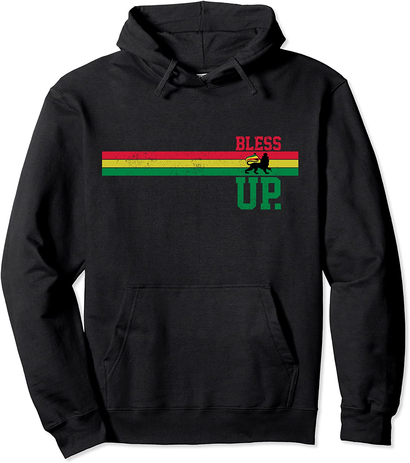 Reggae Music Rastafari Bless Up Lion Of Judah Rasta Gift Pullover Hoodie