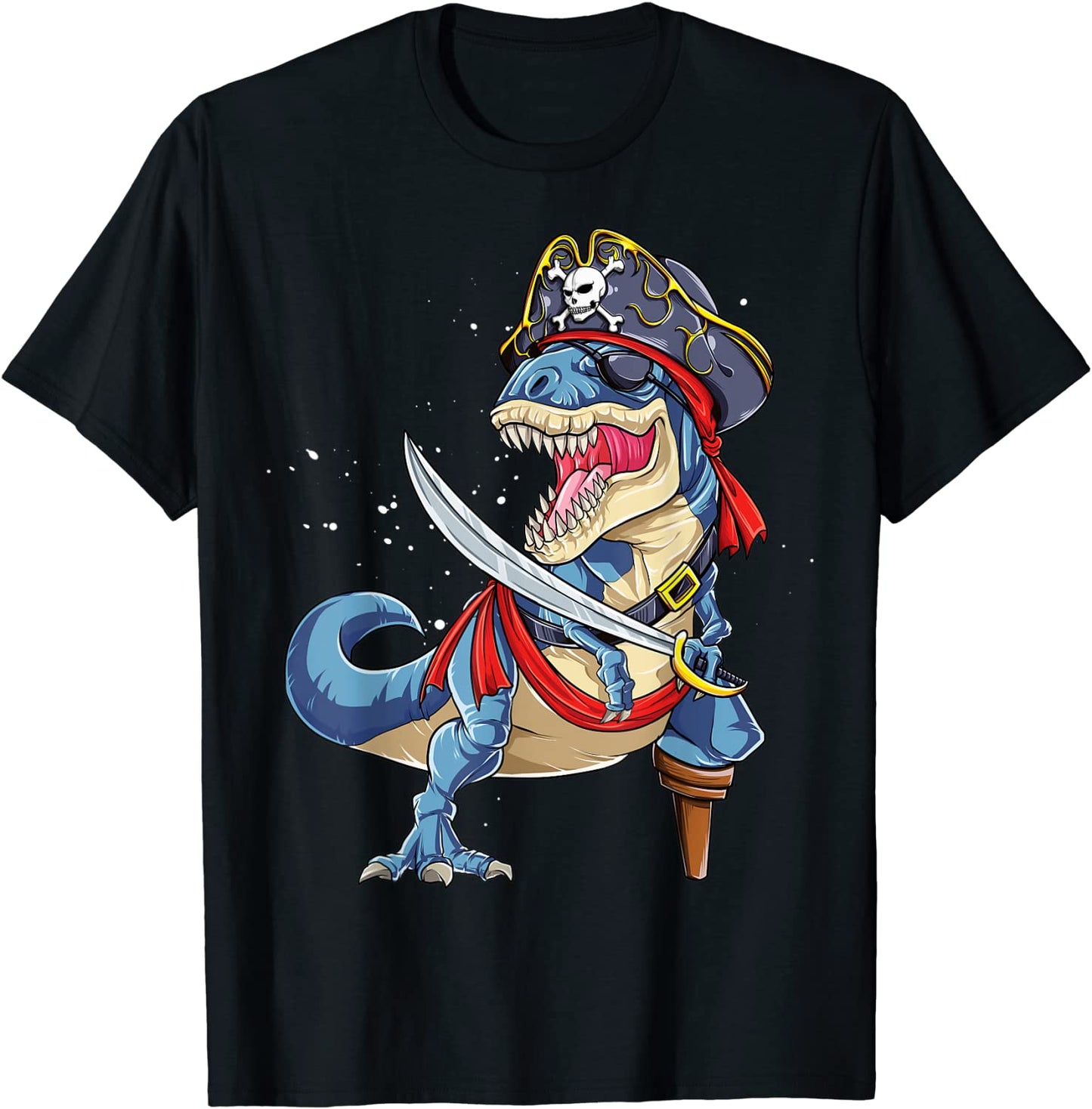 Dinosaur T rex Pirate T shirt Jolly Roger Halloween Gifts T-Shirt