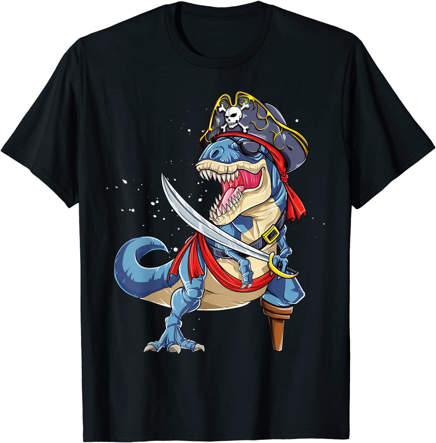 Dinosaur T rex Pirate T shirt Jolly Roger Halloween Gifts T-Shirt