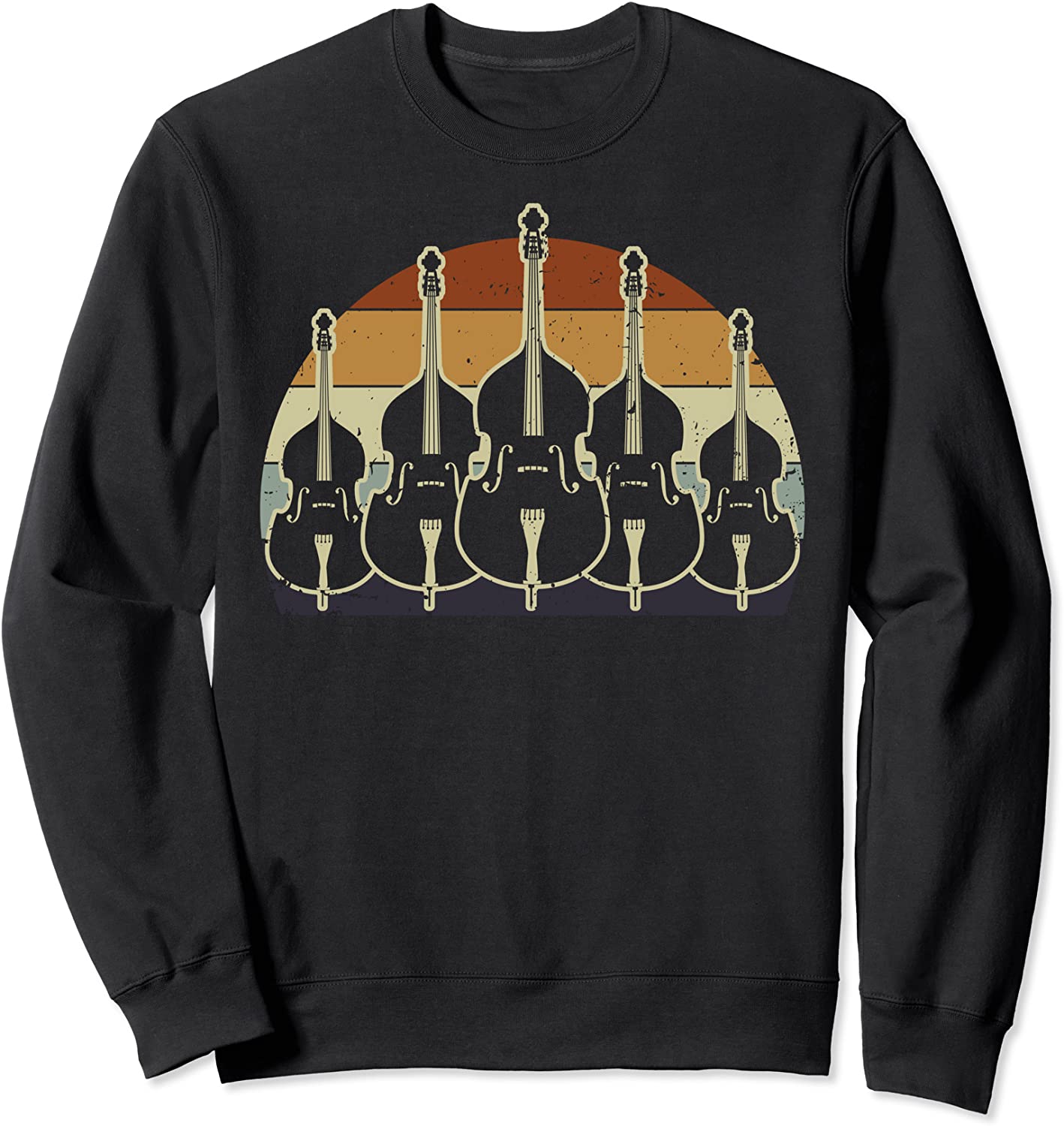 Distressed Retro Upright Bass Musician Music T-shirt Gift Sweatshirt