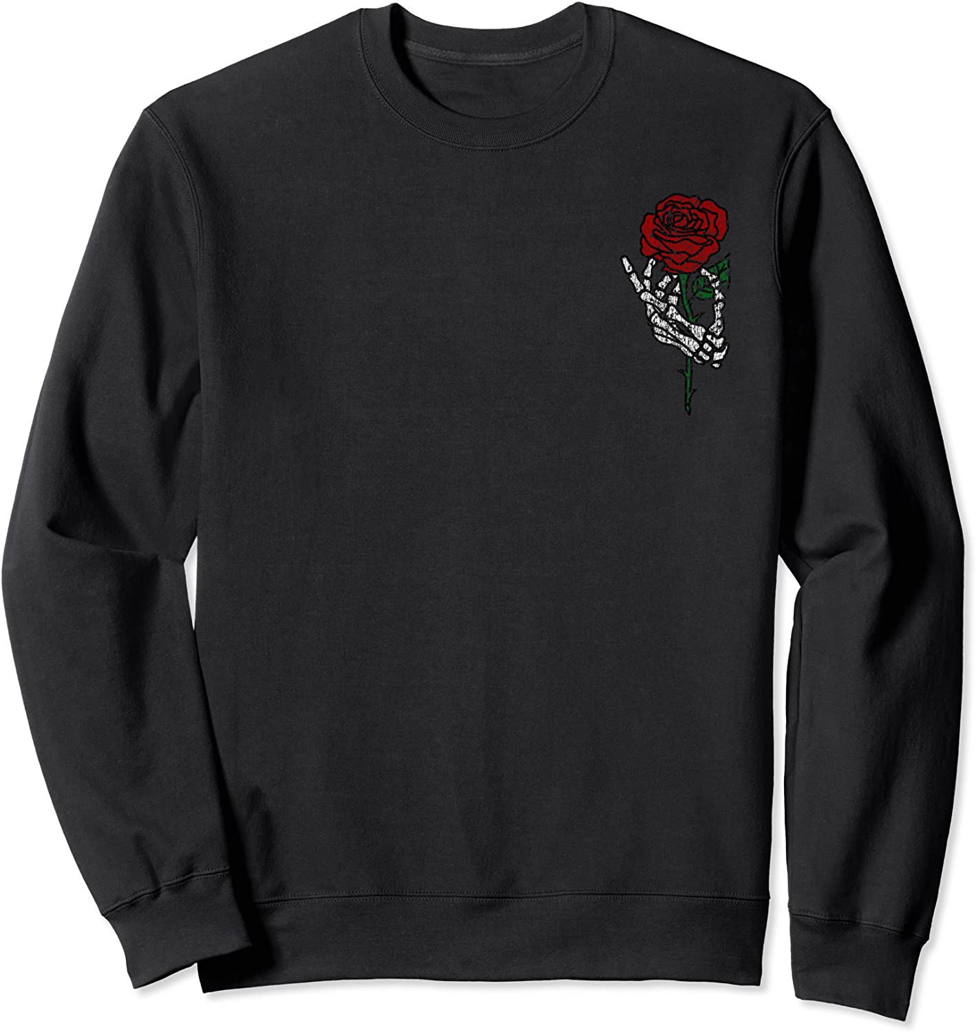 Skeleton Hand Holding Rose Tattoo Clothing Vintage Sweatshirt