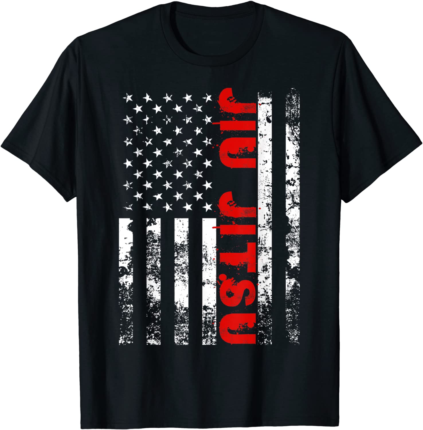Brazilian Jiu Jitsu American Flag US Sports T-Shirt