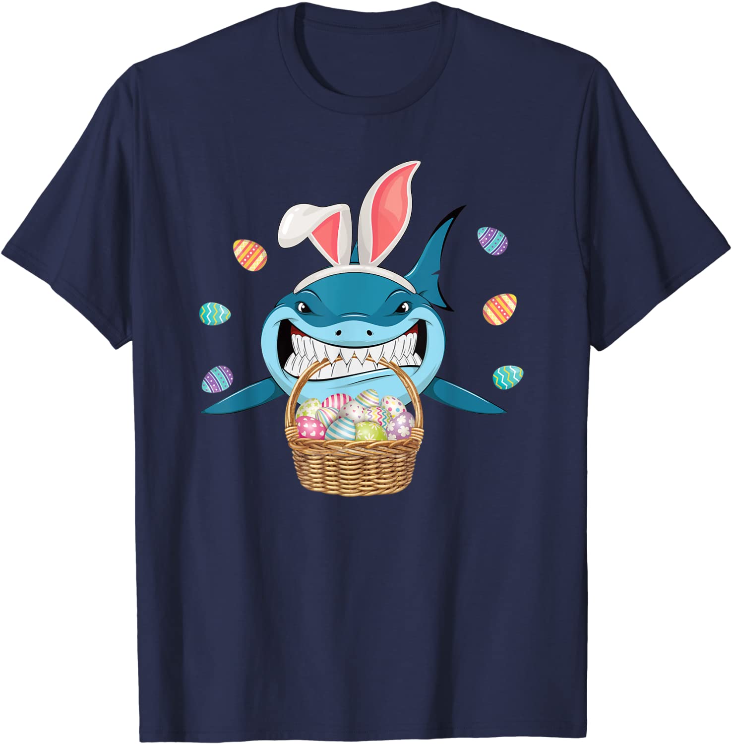 Cute Bunny Shark Easter Shirt For Boys Girls T-Shirt