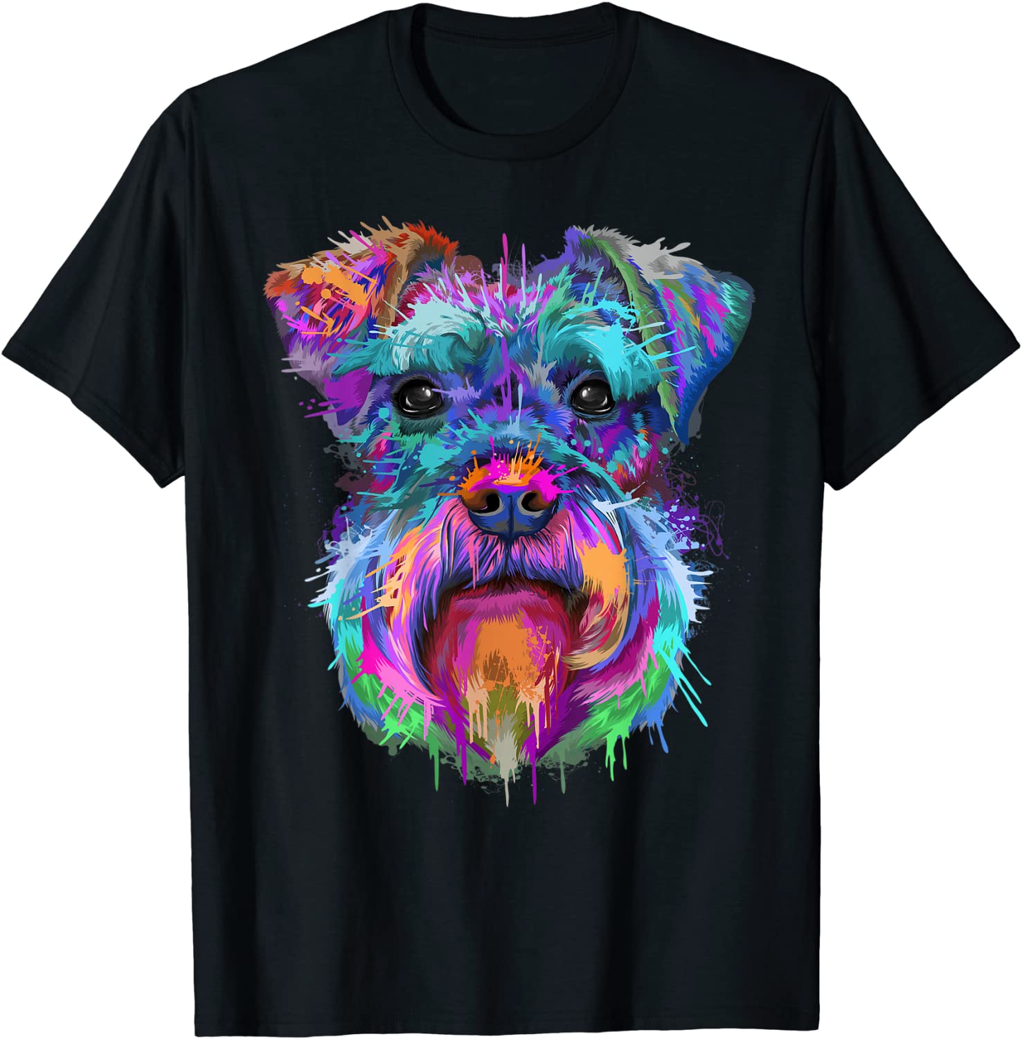 Schnauzer Splash Art Cute Schnauzer Owners Gifts T-Shirt T-Shirt