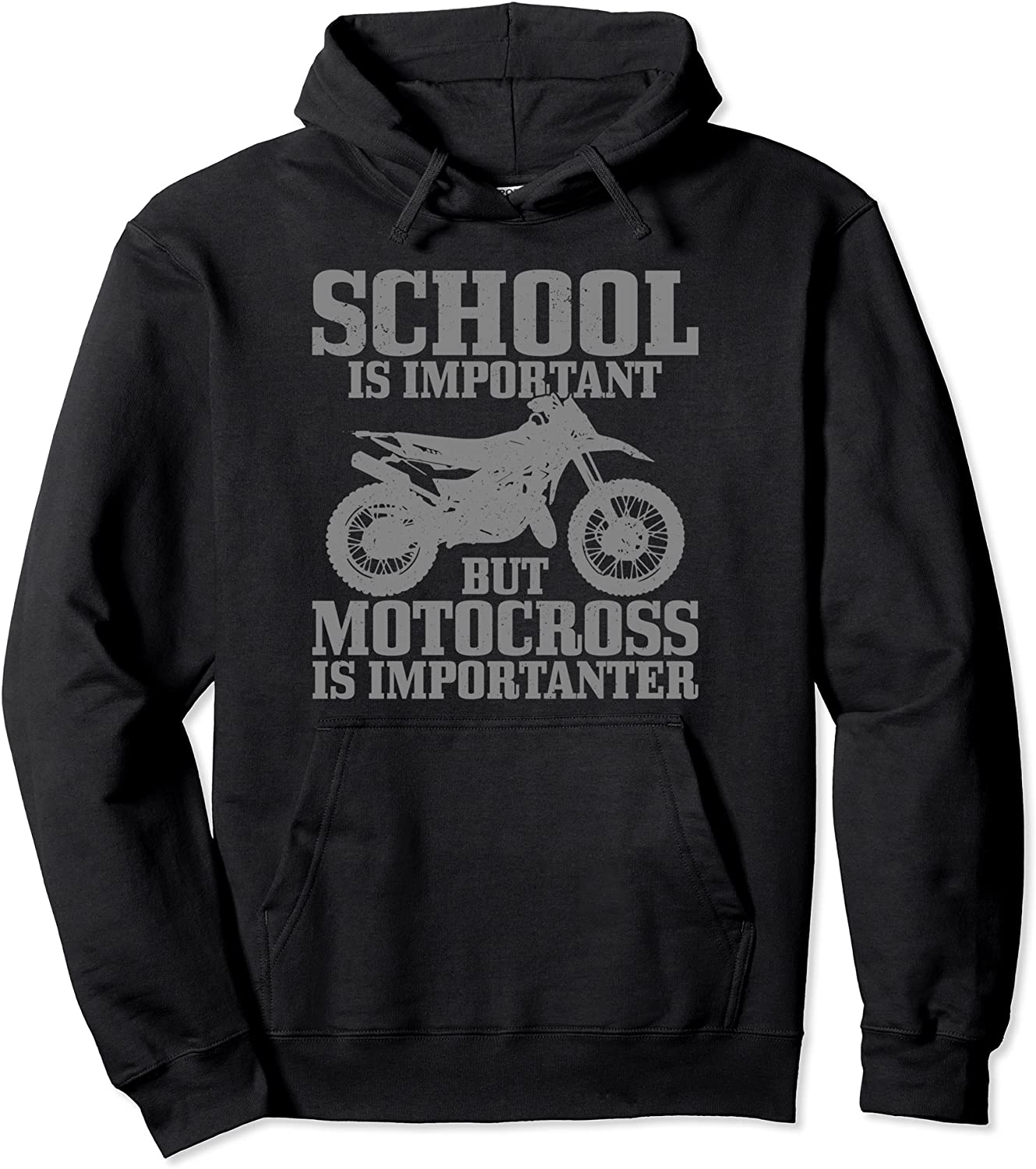 Motocross School Is Important Funny Vintage Dirt Bike Gift Pullover Hoodie