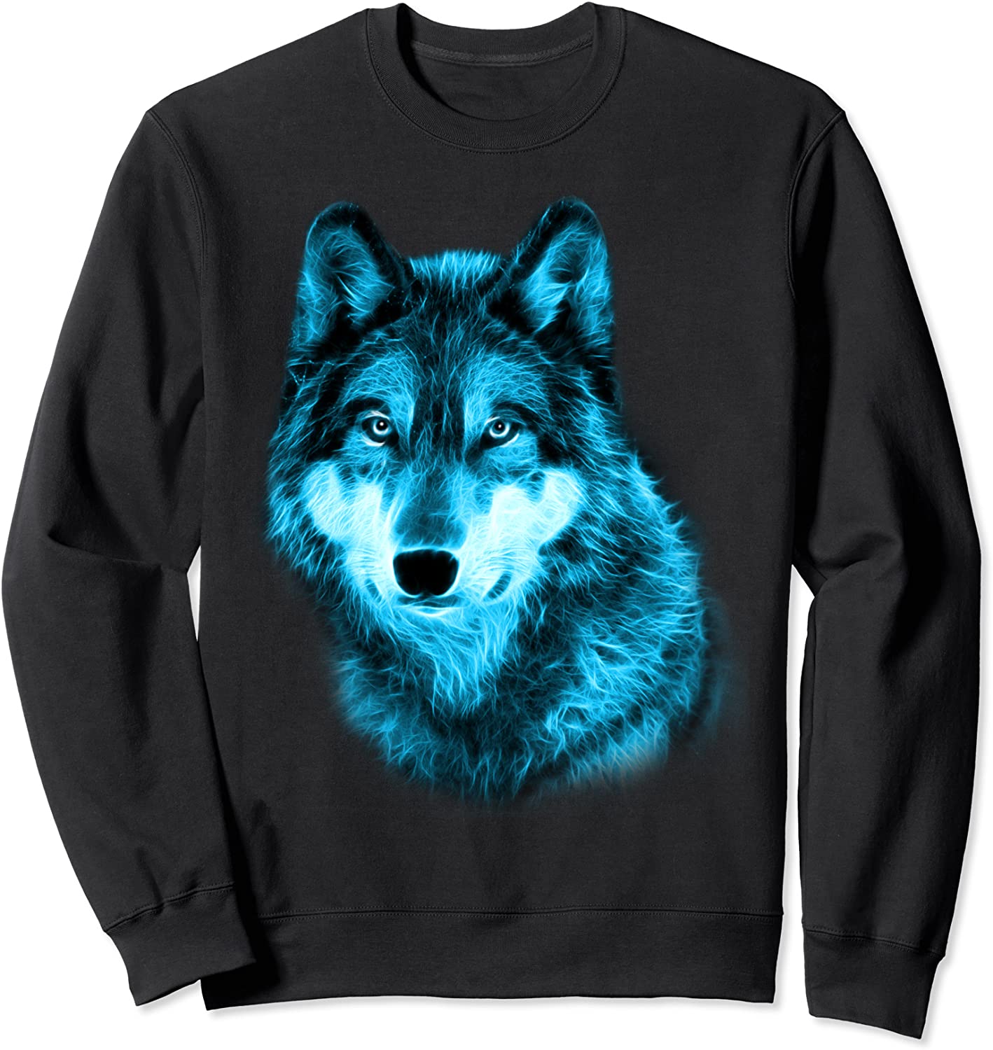 Wolf Glow Neon Staring Sweatshirt Wolves Tee Shirt Gifts