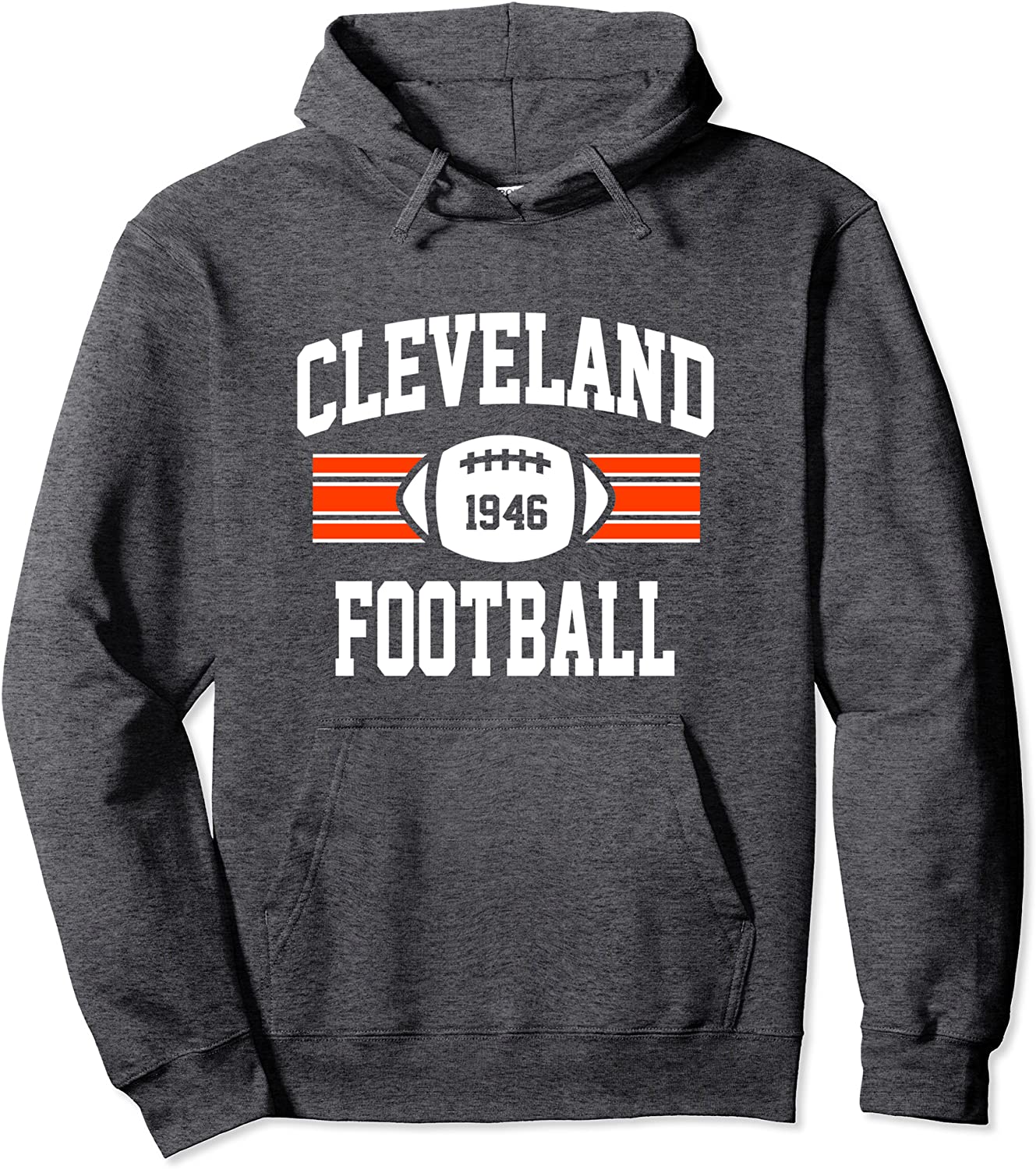 Cleveland Football Athletic Vintage Sports Team Fan Dark Pullover Hoodie