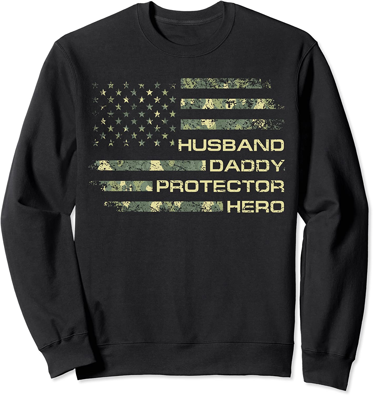 Husband Daddy Protector Hero Shirt Fathers Day Flag Gift Tee Sweatshirt
