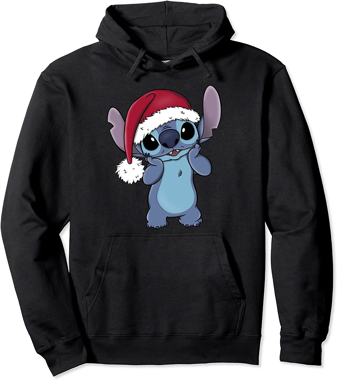 Disney Lilo Stitch Christmas Santa Hat Stitch Portrait Pullover Hoodie