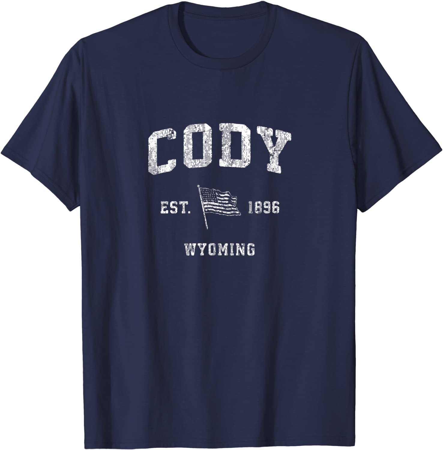 Cody Wyoming WY T-Shirt Vintage US Flag Sports Tee