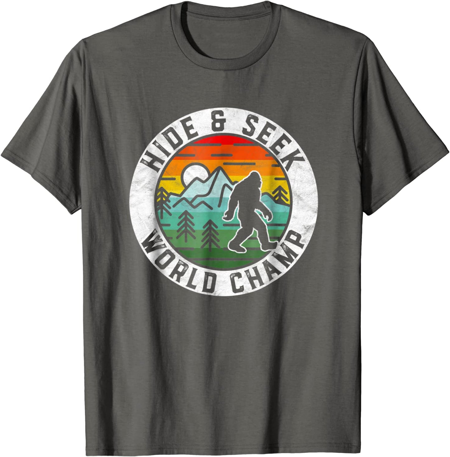 Bigfoot Hide Seek World Champ Sasquatch Silhouette T-Shirt