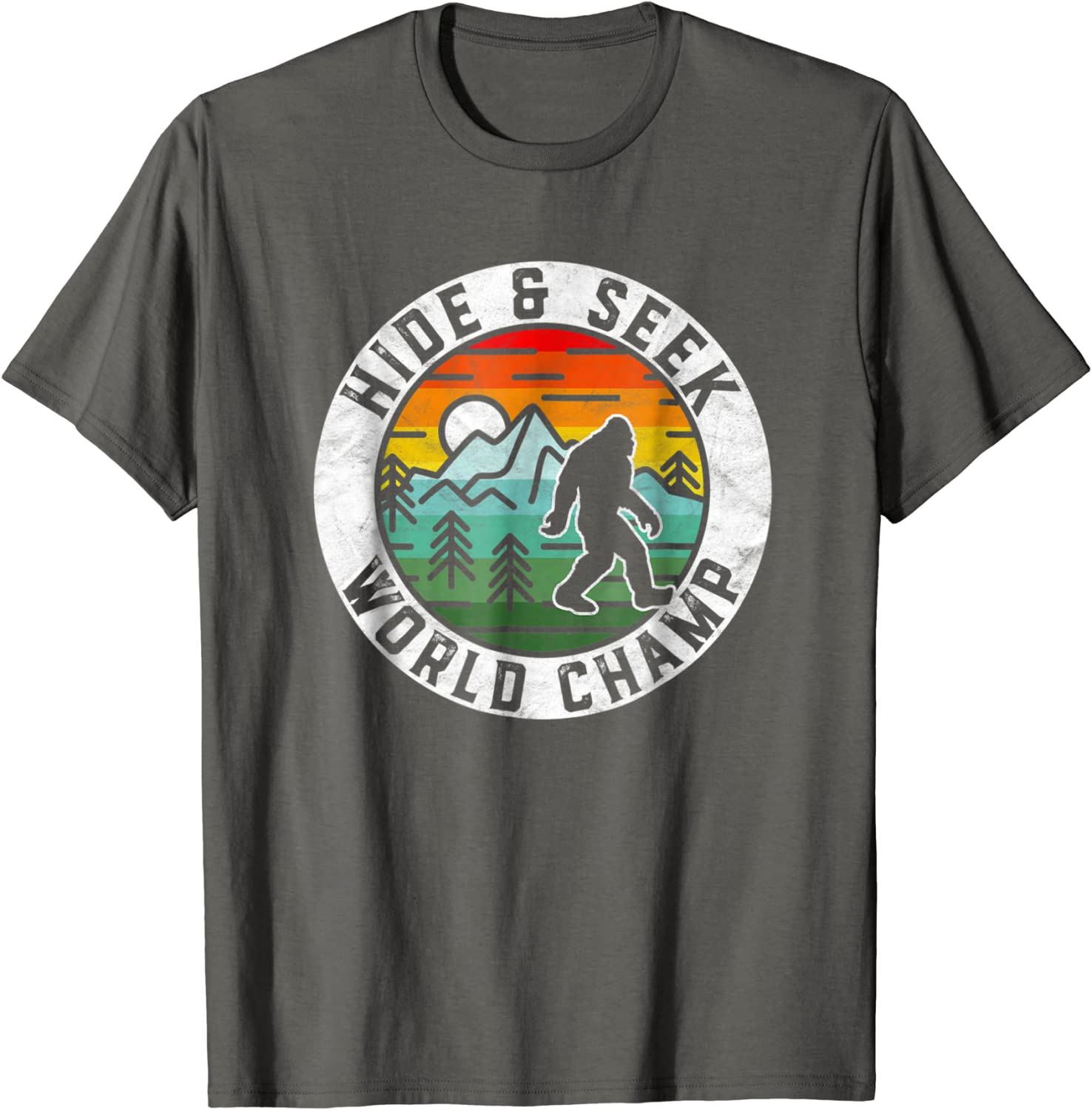 Bigfoot Hide Seek World Champ Sasquatch Silhouette T-Shirt