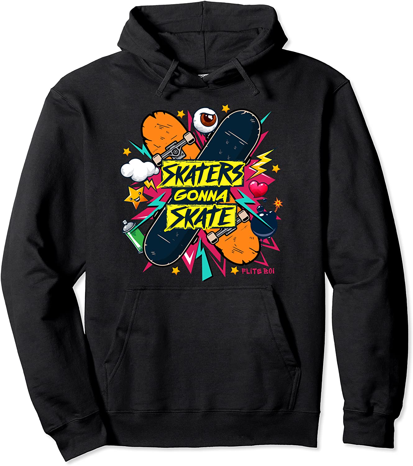 Flite Boi - Skateboards - Skaters Gonna Skate Pullover Hoodie