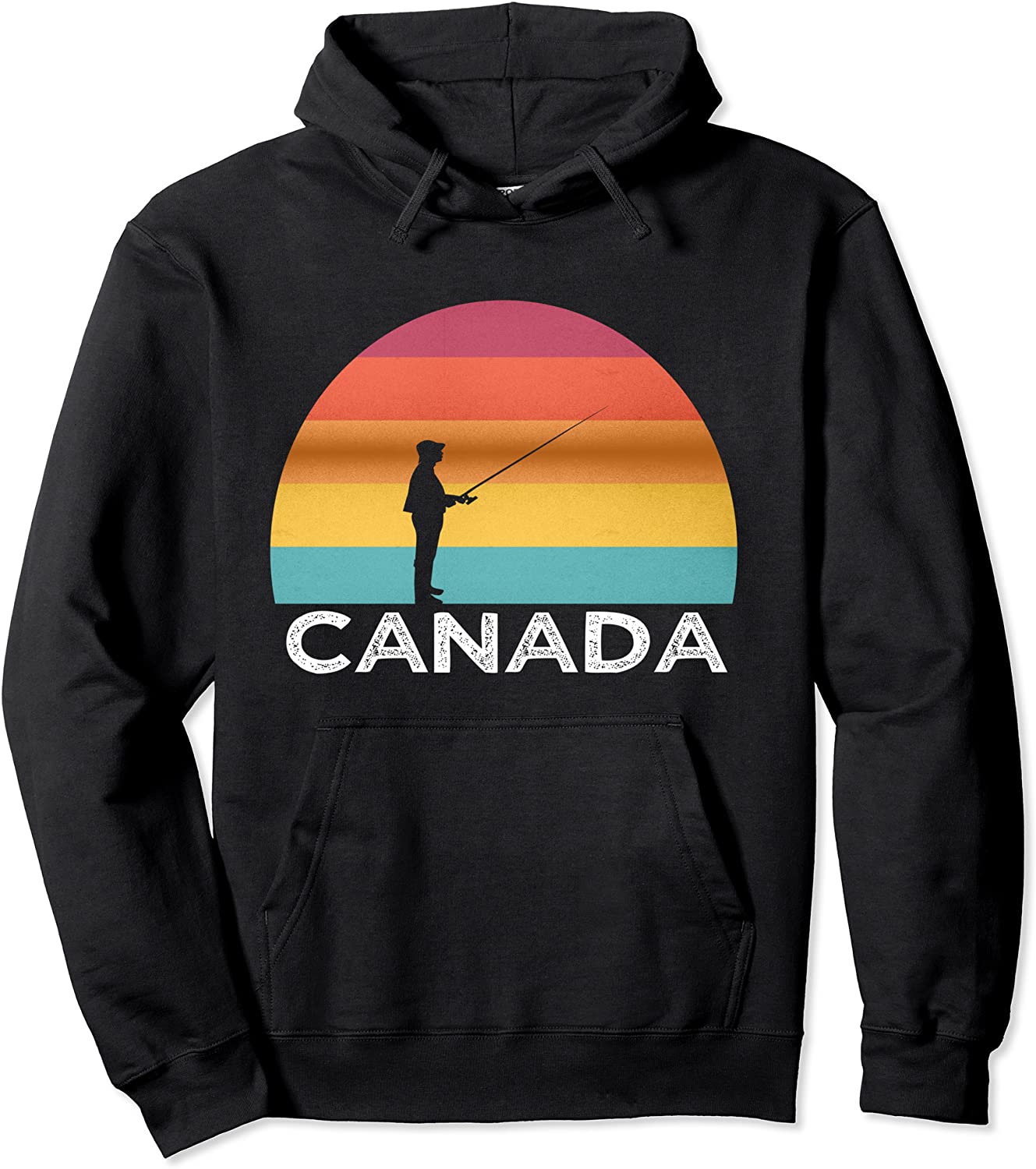 Canada Fishing Fisherman Sunset Canadian River Trip Salmon Pullover Hoodie