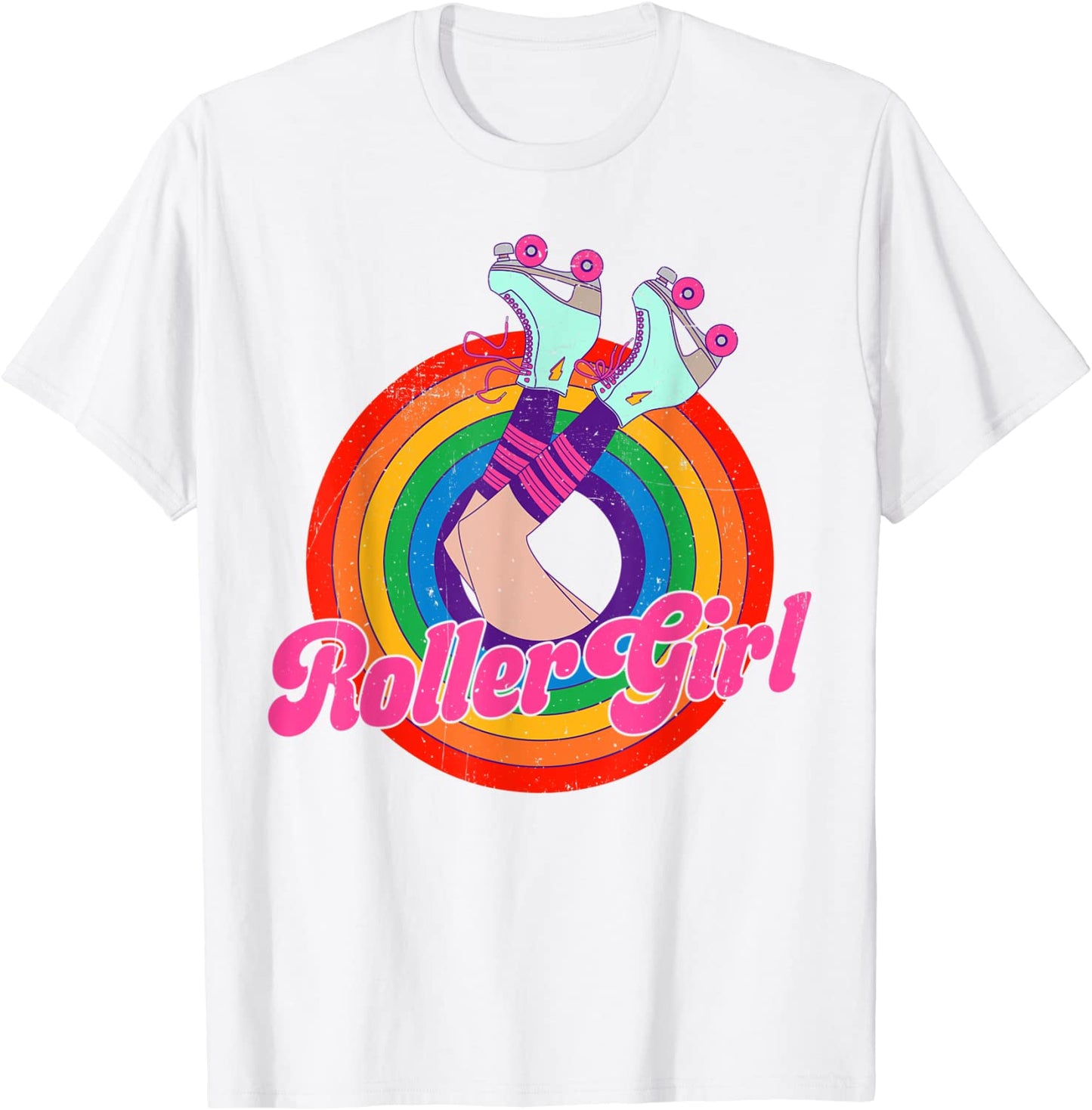 Roller Girl Skater Skating Retro Vintage 70s 80s Skates T-Shirt