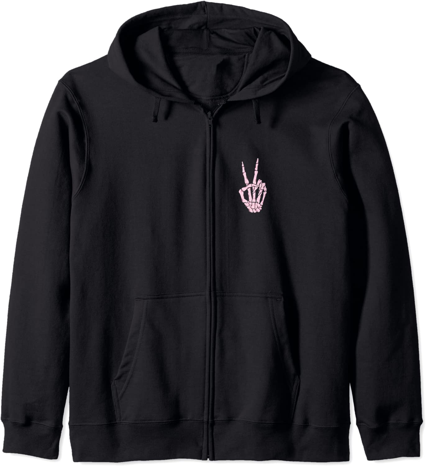 Pastel Pink Peace Sign Skeleton Hand Women or Men Hoodie