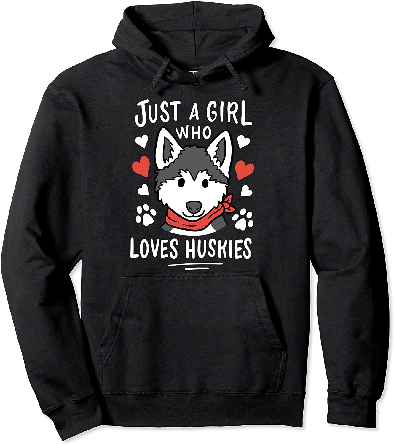 Just a Girl Who Loves Huskies Gift Husky Dog Lover Pullover Hoodie