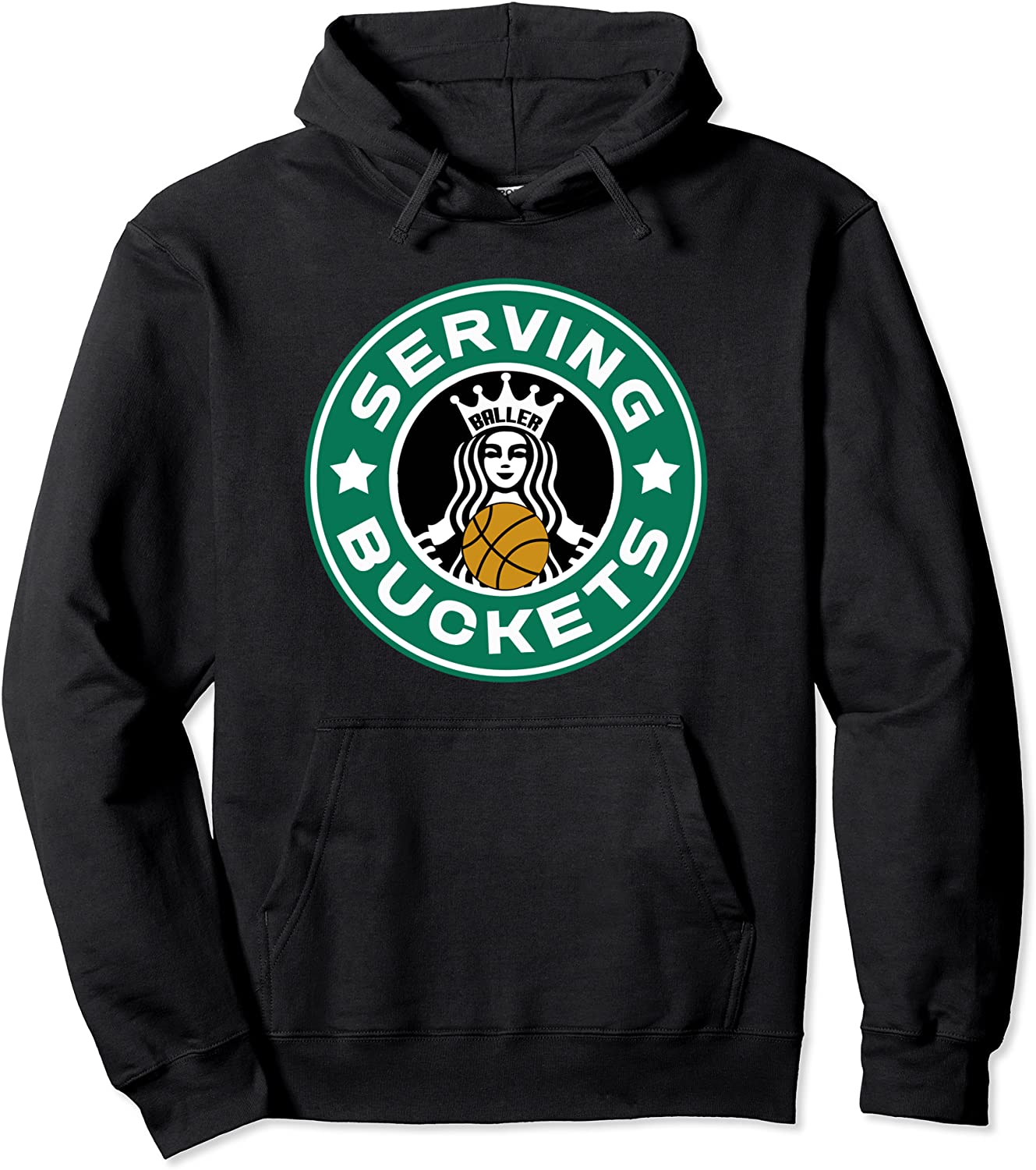 Girls Basketball Funny Logo Serving Buckets Great Teen Pullover Hoodie