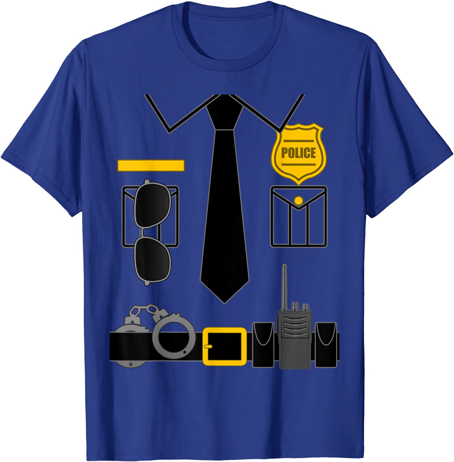 Police Costume For Kids Adults Halloween Police Officer T-Shirt