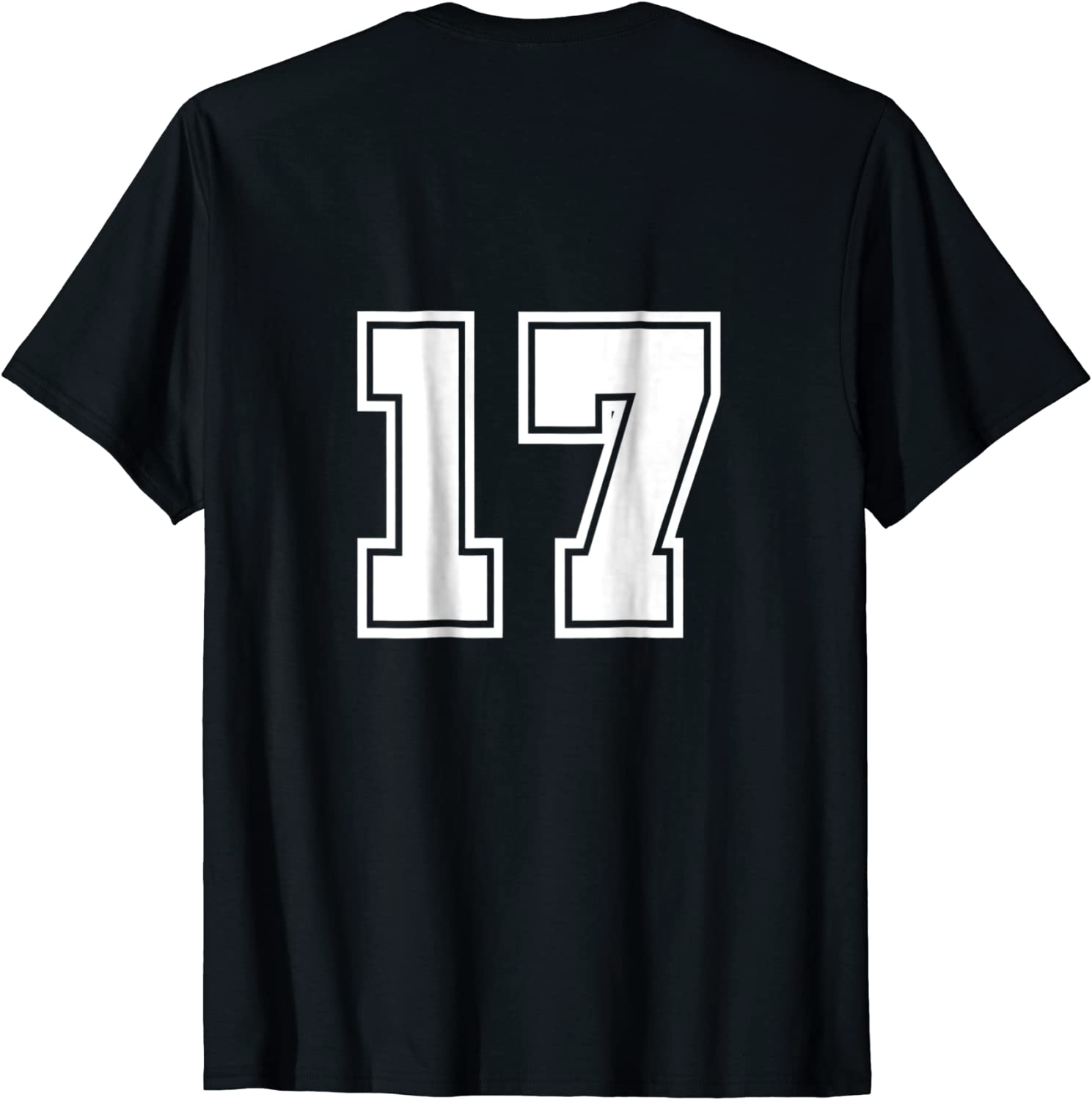 Number 17 T-shirt No Seventeen 17 Sport Jerseys Player Tee