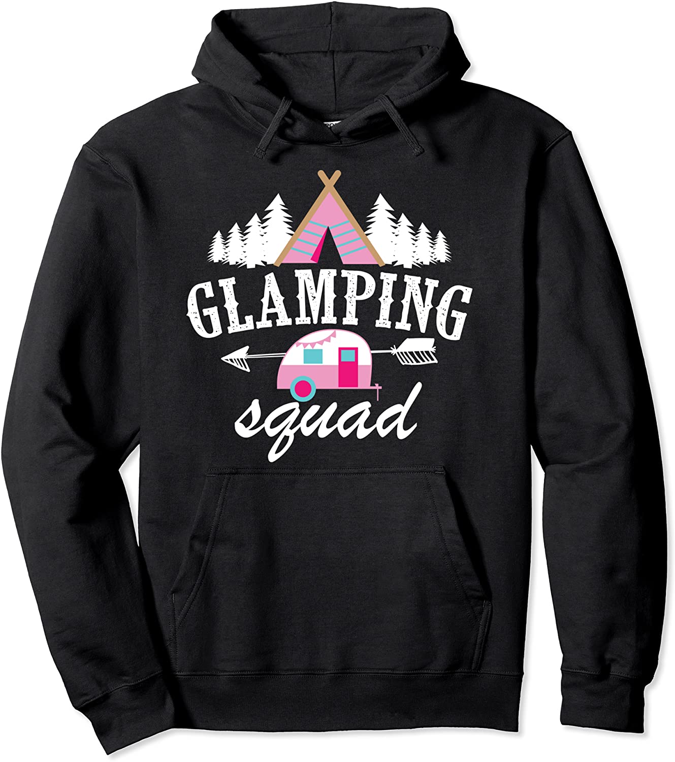 Funny Glamping Squad Gift For Men Women Cool Camping Lover Pullover Hoodie