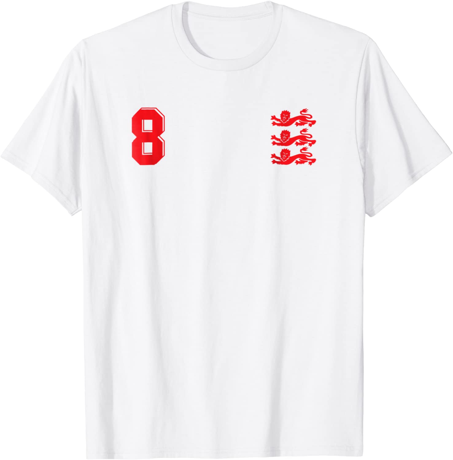 Retro England Football Jersey Soccer T-Shirt Lions White 8