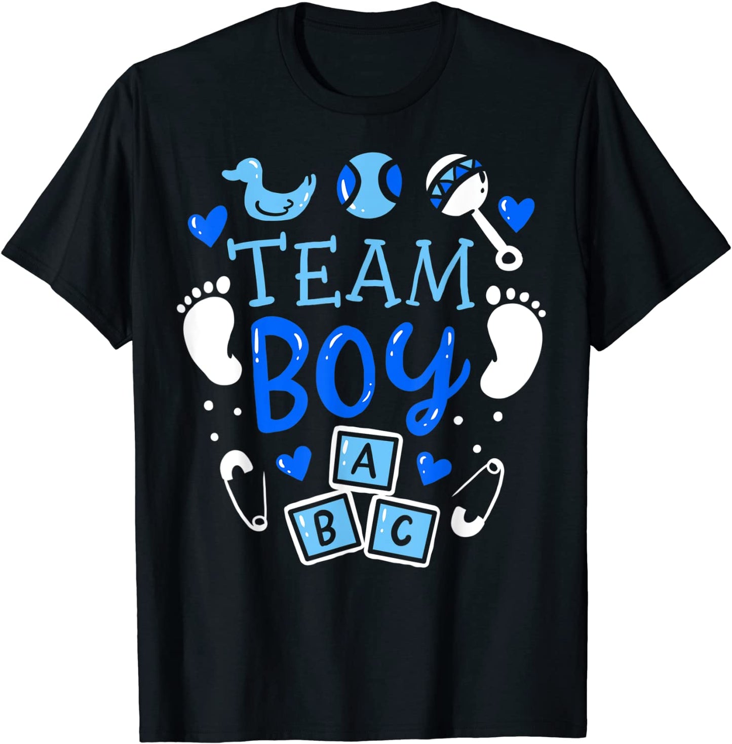 Team Boy Gender Reveal Party Pink Blue Baby Announcement T-Shirt