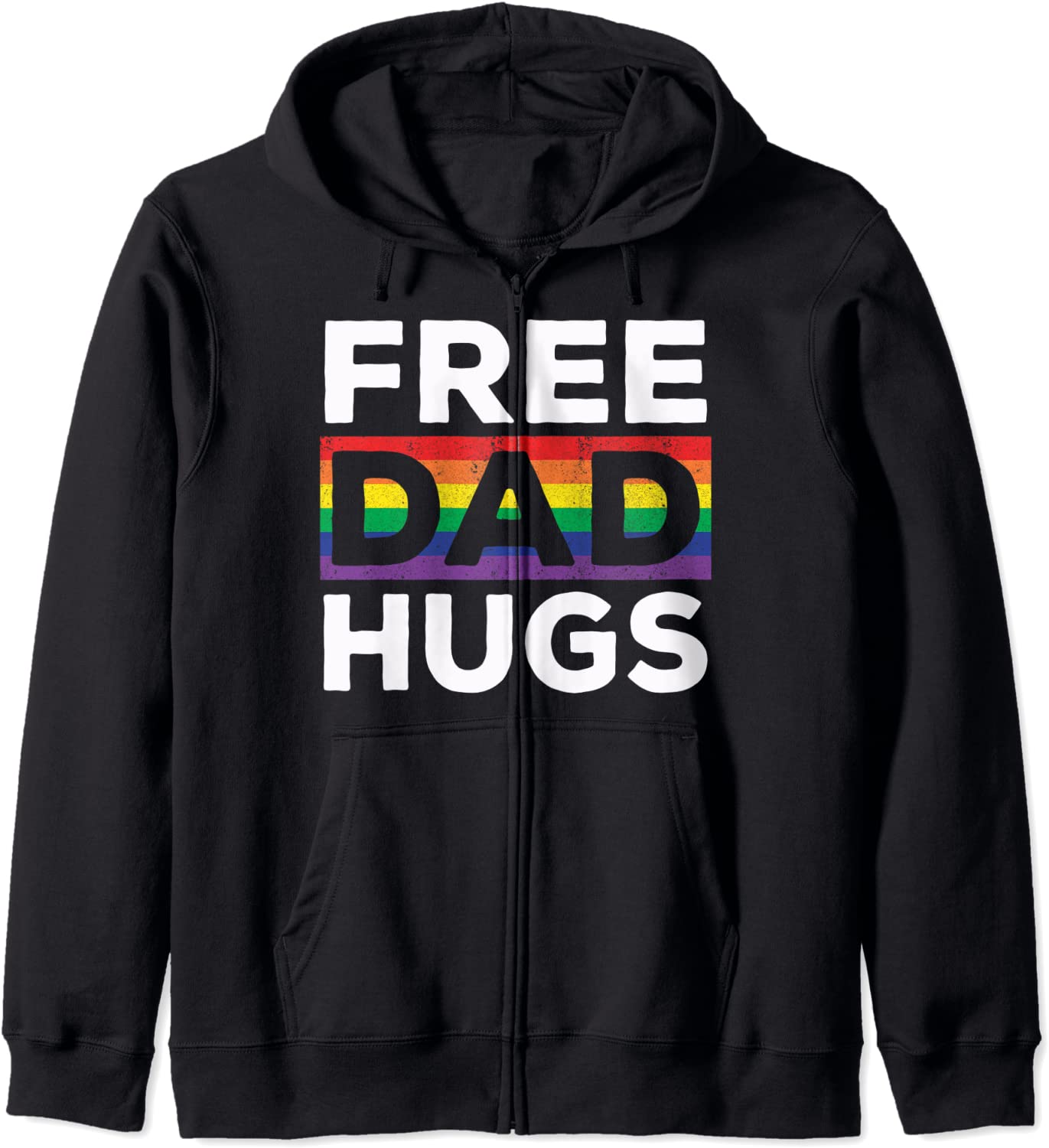 Free Dad Hugs Rainbow LGBT Pride Fathers Day Gift Hoodie