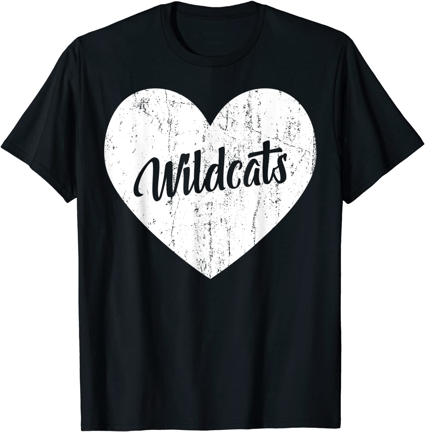 Wildcats School Sports Fan Team Spirit Mascot Heart Gift T-Shirt