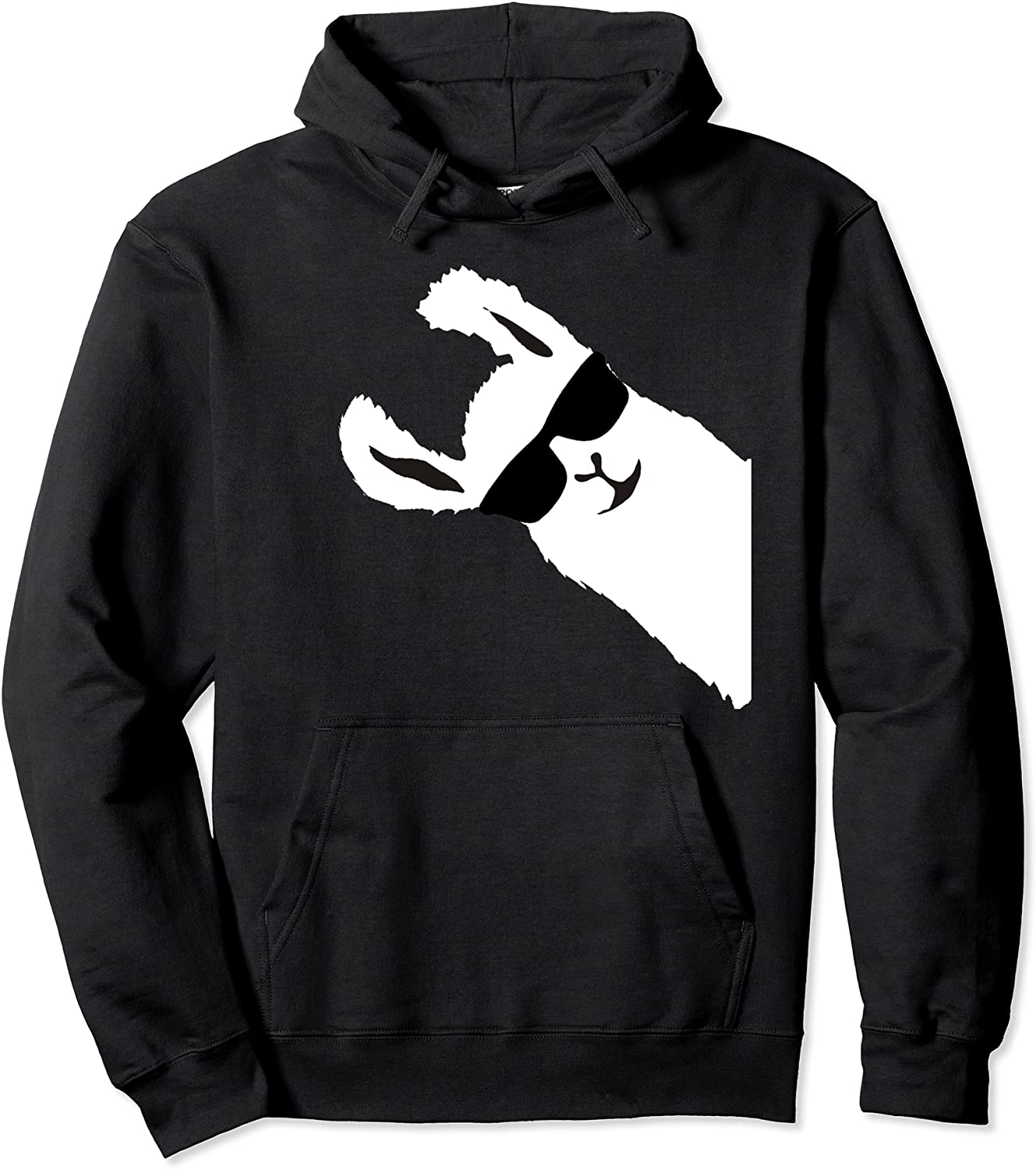 Funny Llama Alpaca With Sunglasses Pullover Hoodie
