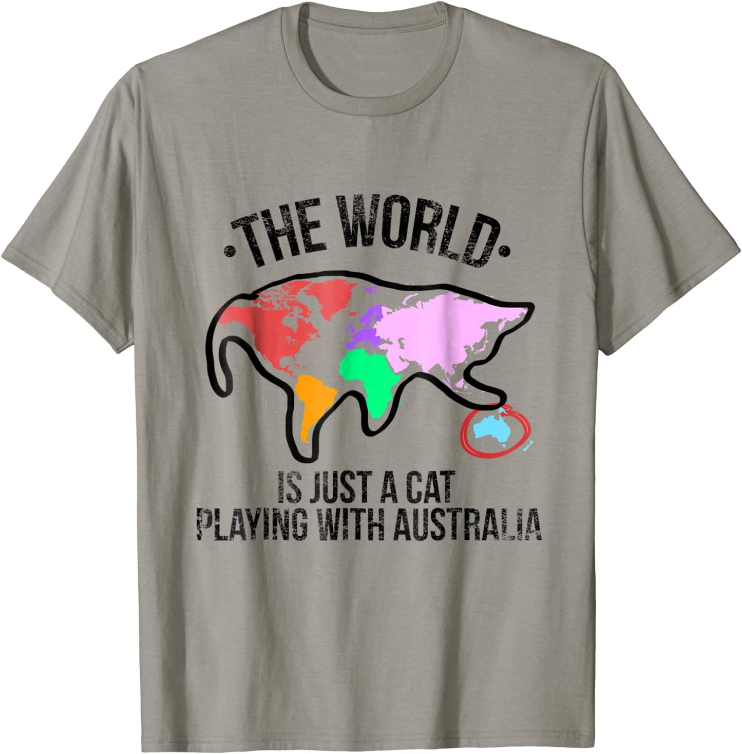 The World Is A Cat Playing With Australia T-shirt