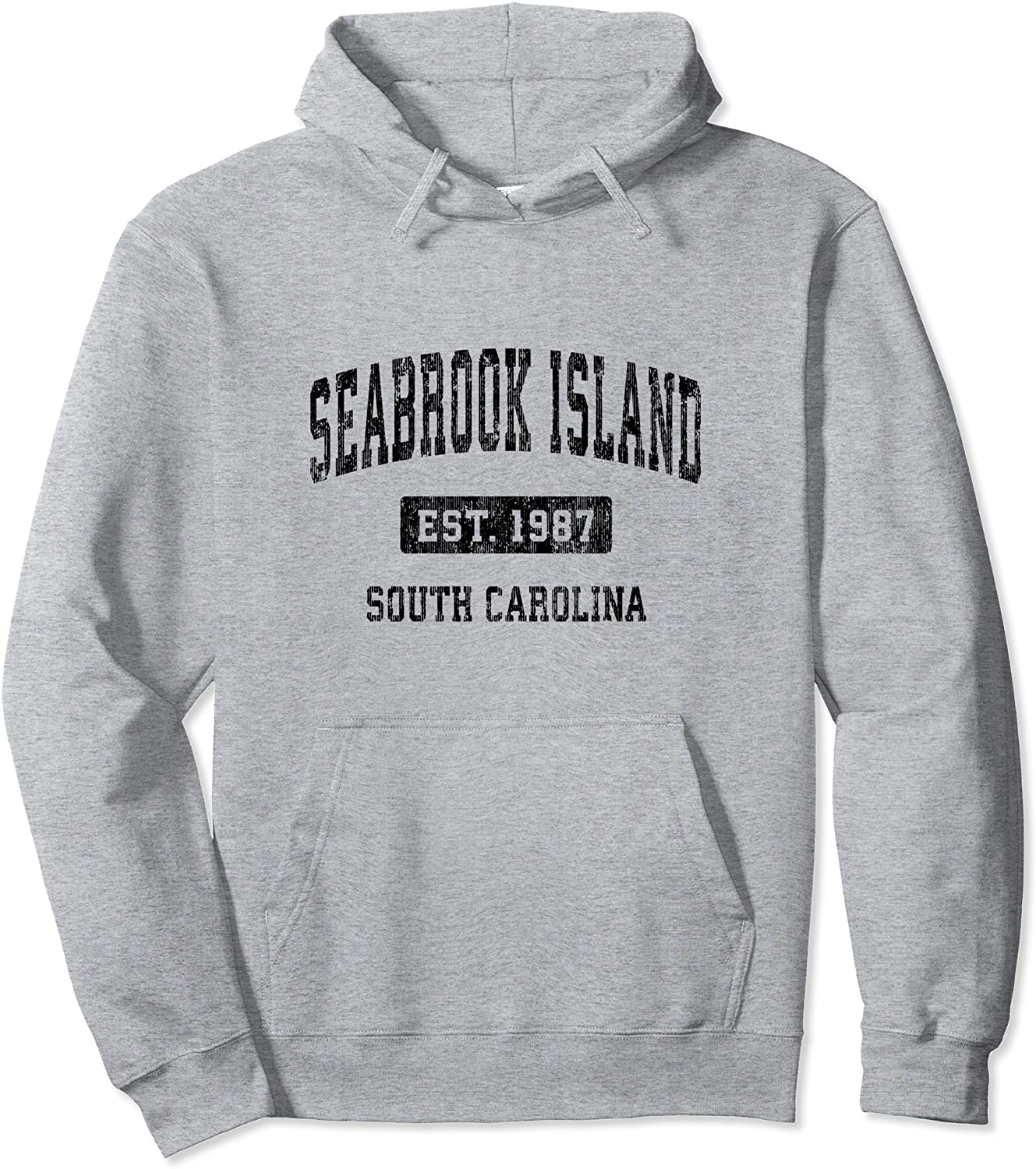 Seabrook Island South Carolina SC Vintage Sports Design Blac Pullover Hoodie