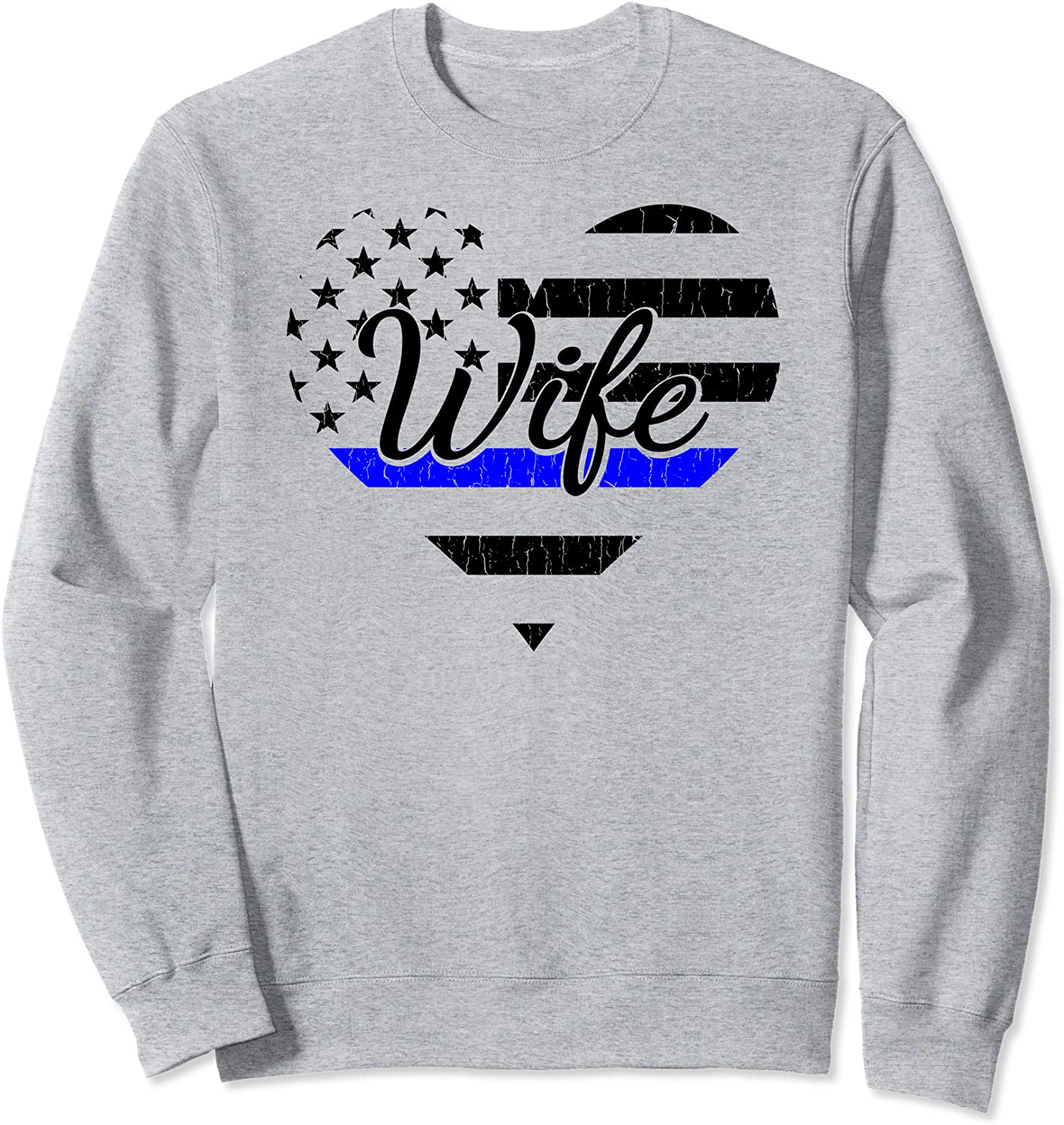 Police Wife Life Heart Shirt The Thin Blue Line Family Sweatshirt