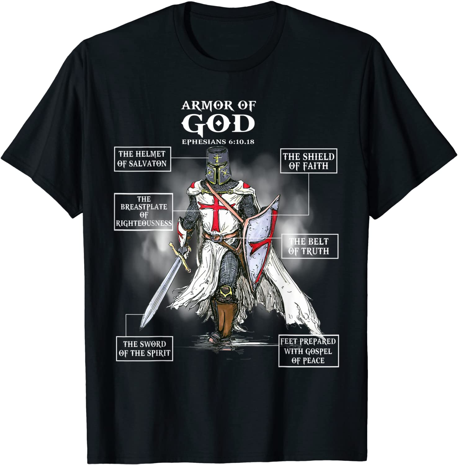 Armor Of God Bible Verse Great Gift For Religious Christian T-Shirt