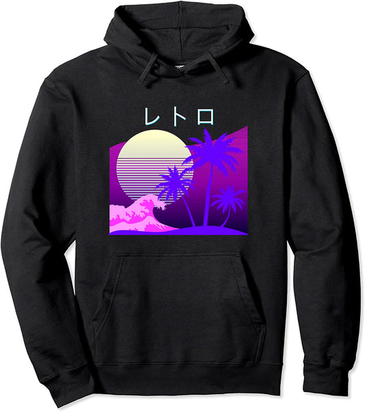 Aesthetic Vaporwave Retro 1980s 1990s Otaku Wave Art Hoodie Pullover Hoodie