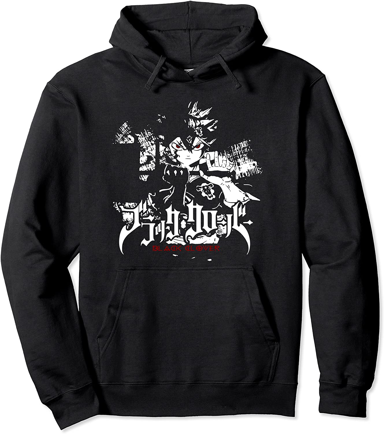 Retro Clover Art Black Anime Manga Character Asta Essential Pullover Hoodie