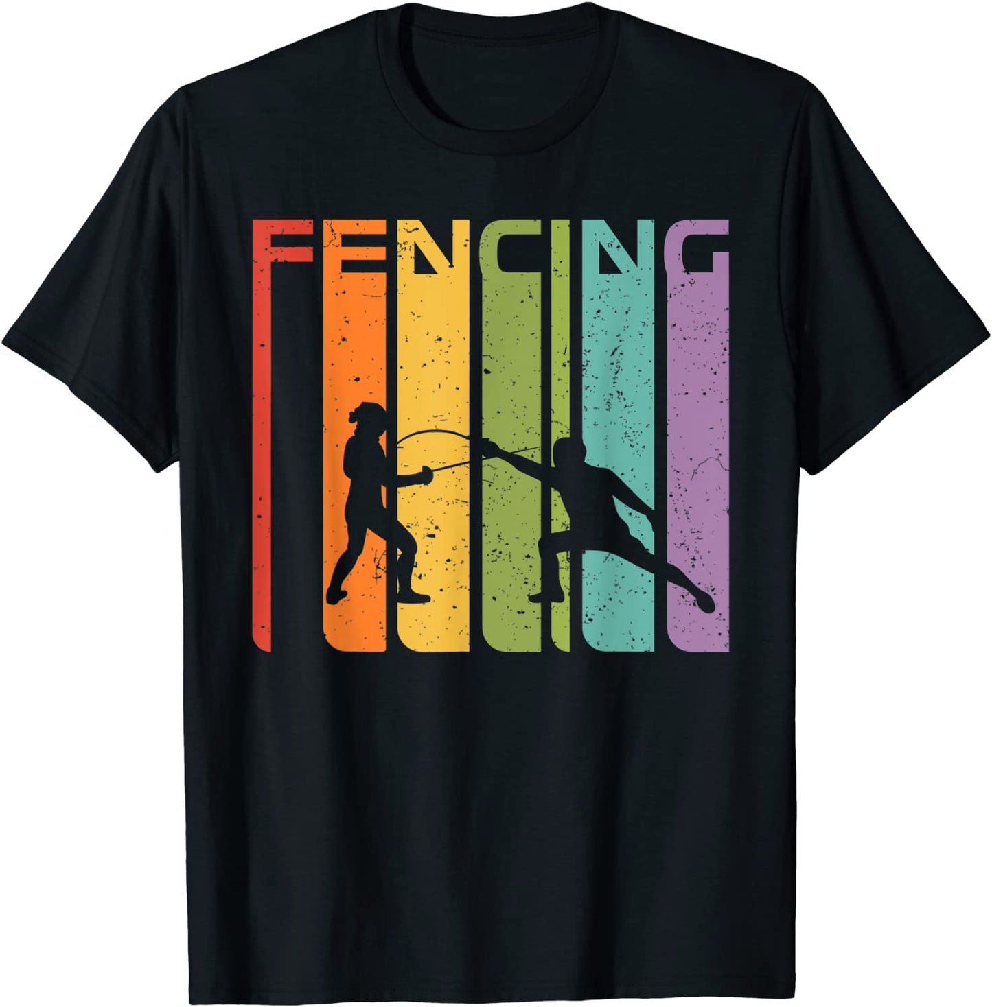70s 80s Retro Fencing Sport Outfit Fencer Gift Fencing T-Shirt
