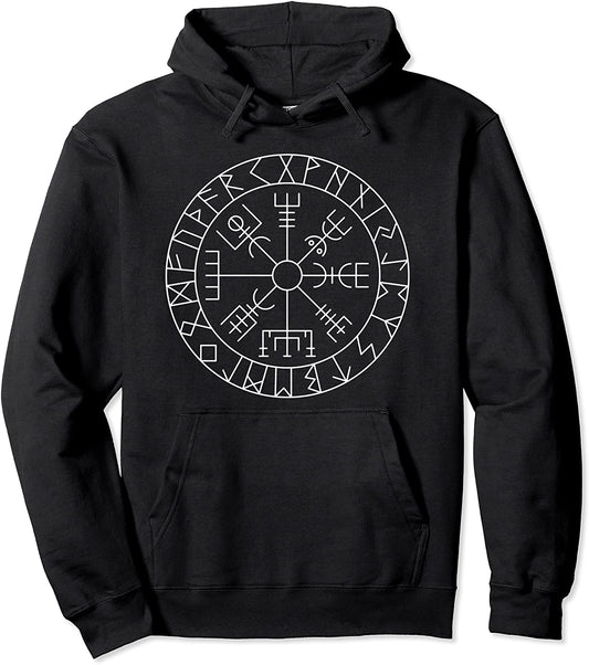 Celtic Lucky Charm Viking Compass Vegvisir Vegvsir Pullover Hoodie