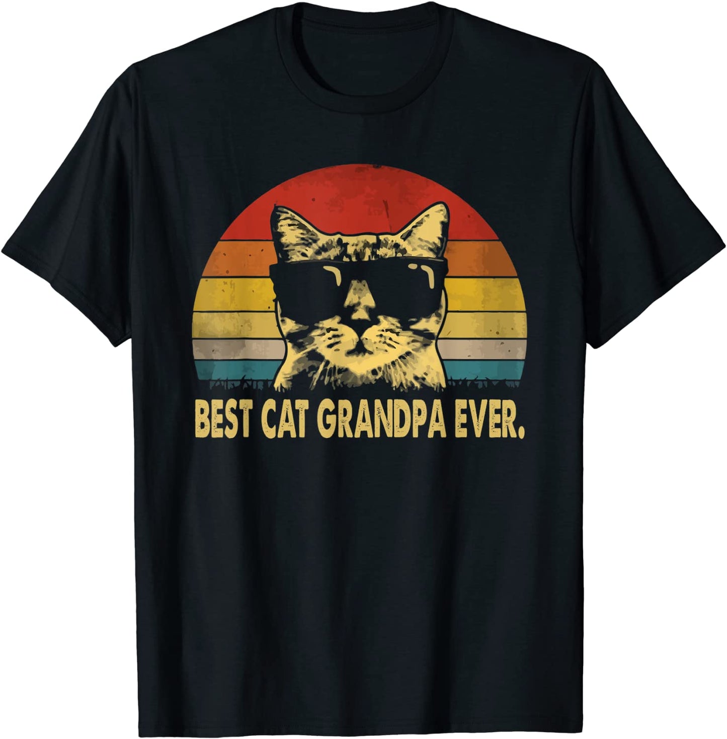 Best cat grandpa ever vintage t shirt fathers day tee T-Shirt