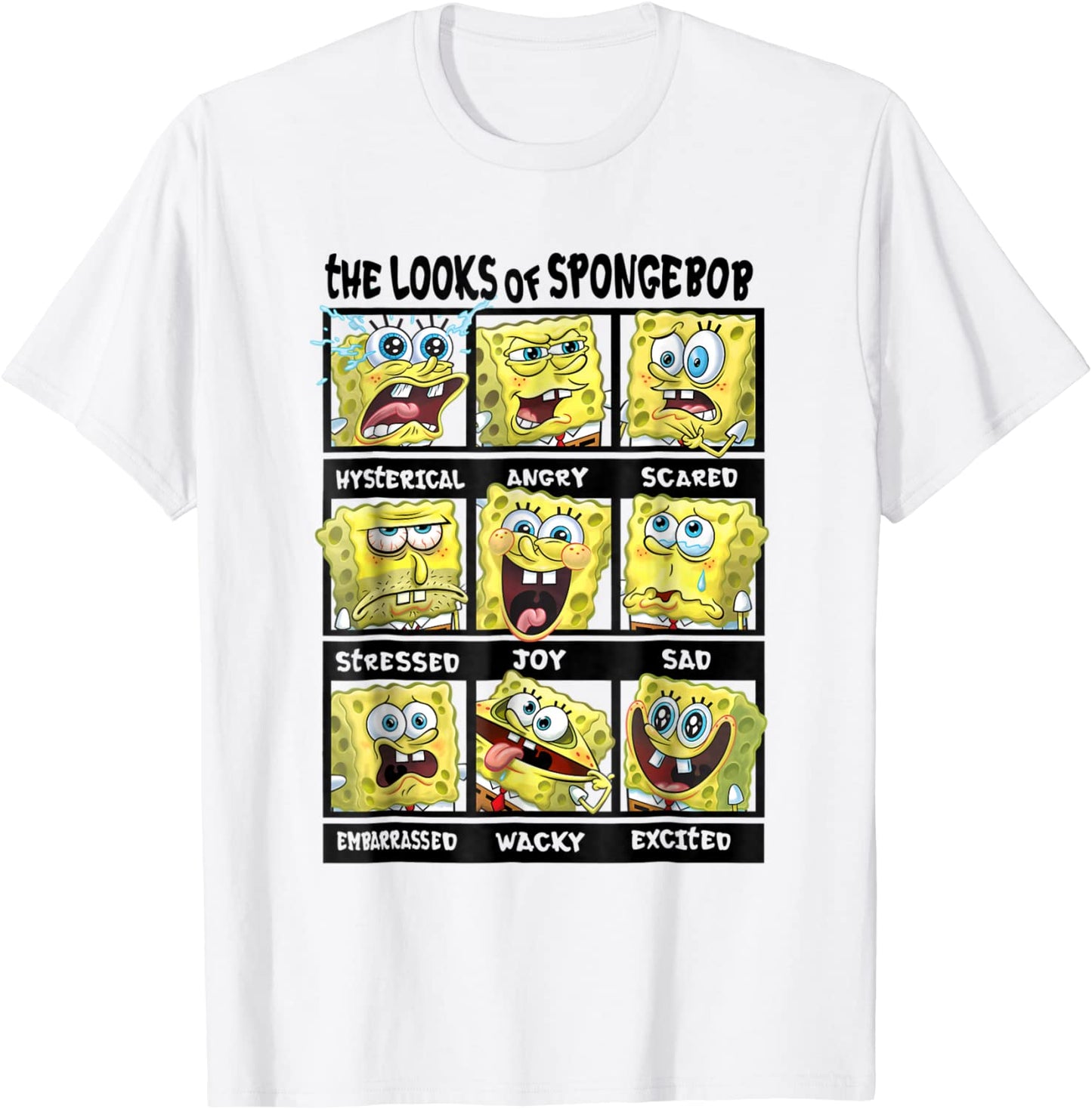 Spongebob SquarePants Multiple Looks Emotions T-Shirt