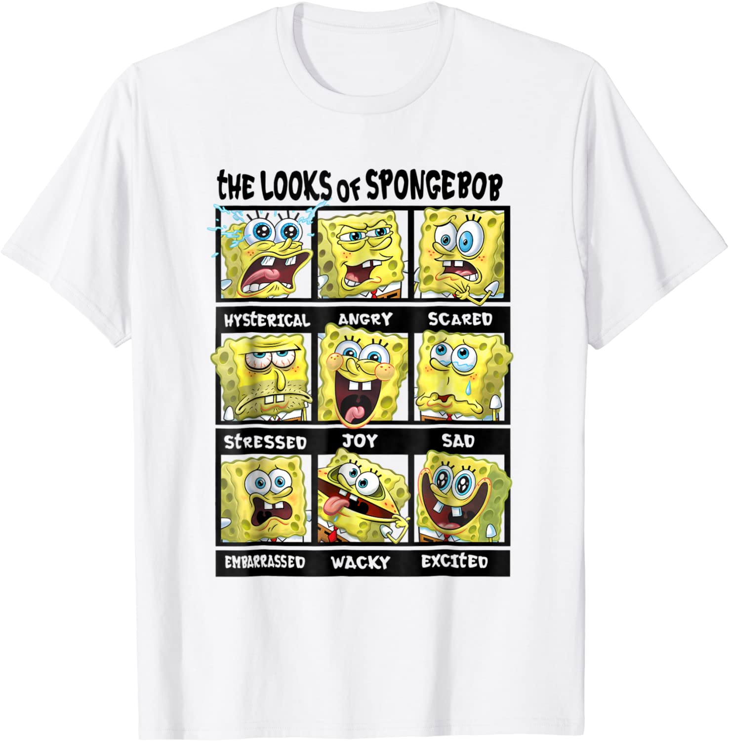 Spongebob SquarePants Multiple Looks Emotions T-Shirt