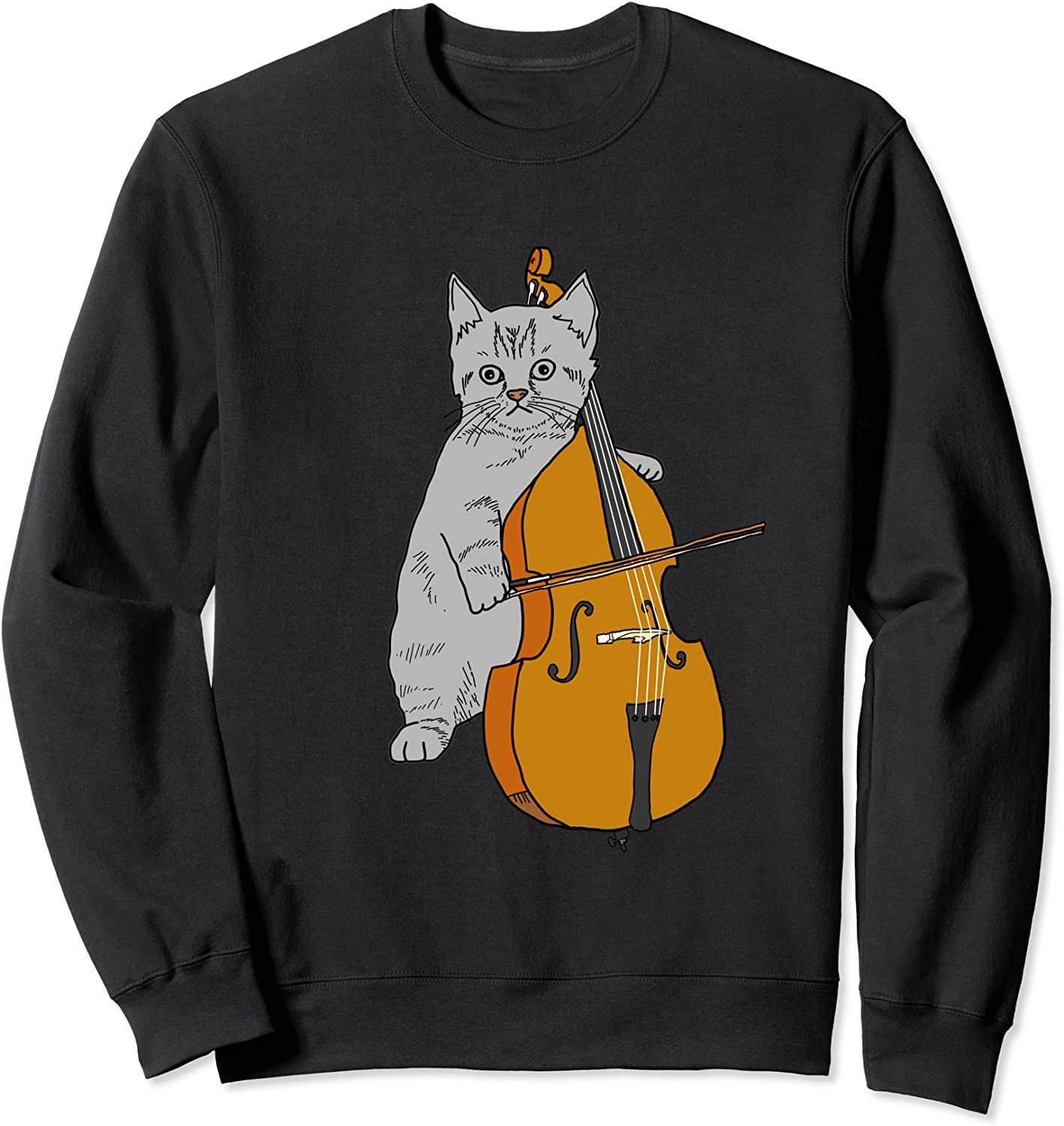 Cute Cat Cello Orchestra Kitten Violin Fiddle Birthday Sweatshirt