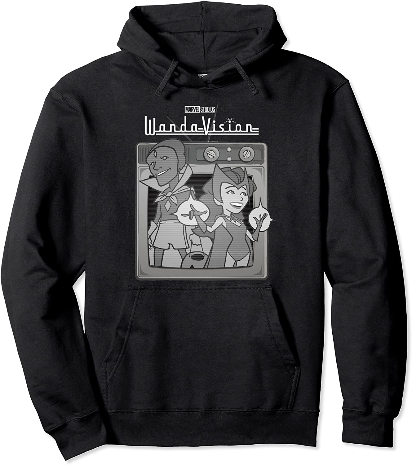 Marvel WandaVision Retro Cartoon TV Logo Pullover Hoodie